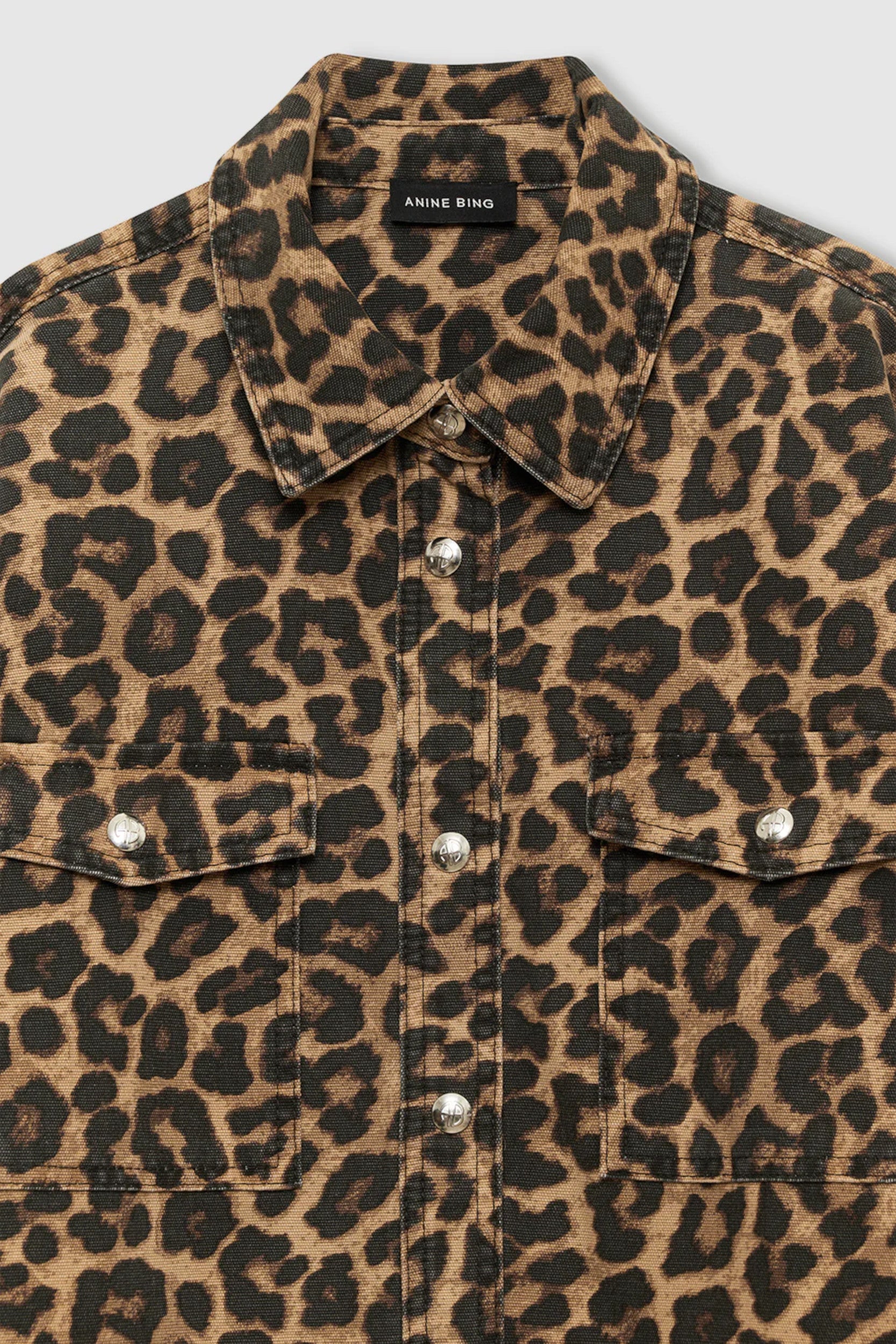 Paxton Shirt Black Brown Leopard