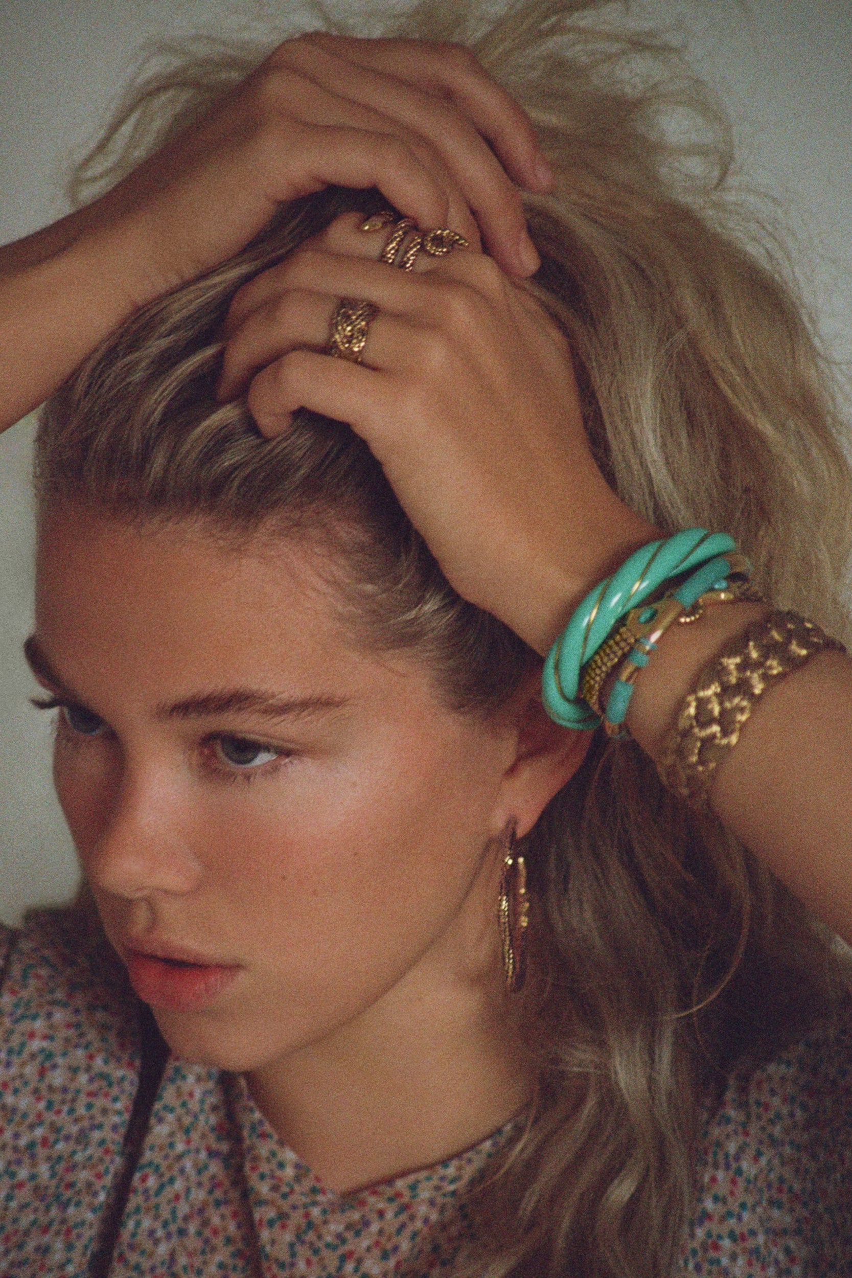 Positano Bracelet Metal Gold Aqua