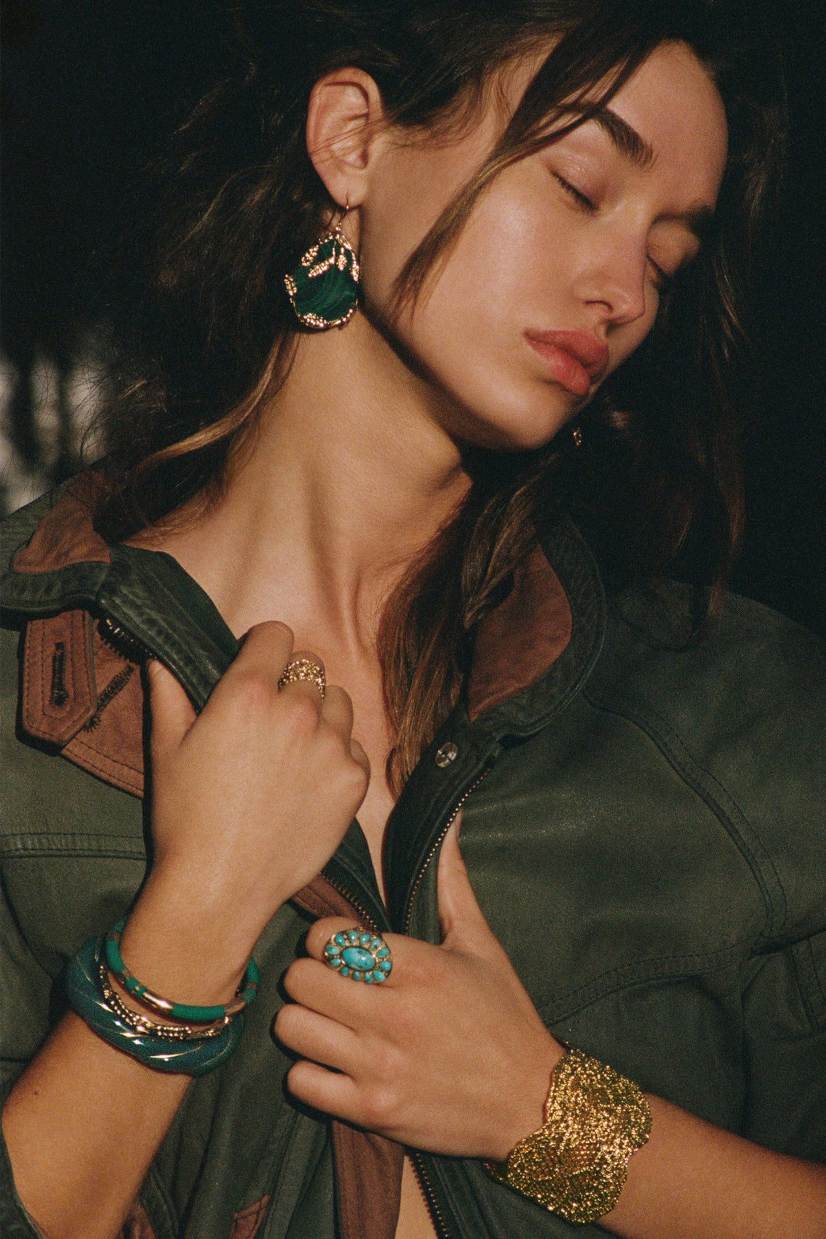 Positano Bracelet Metal Gold Emerald