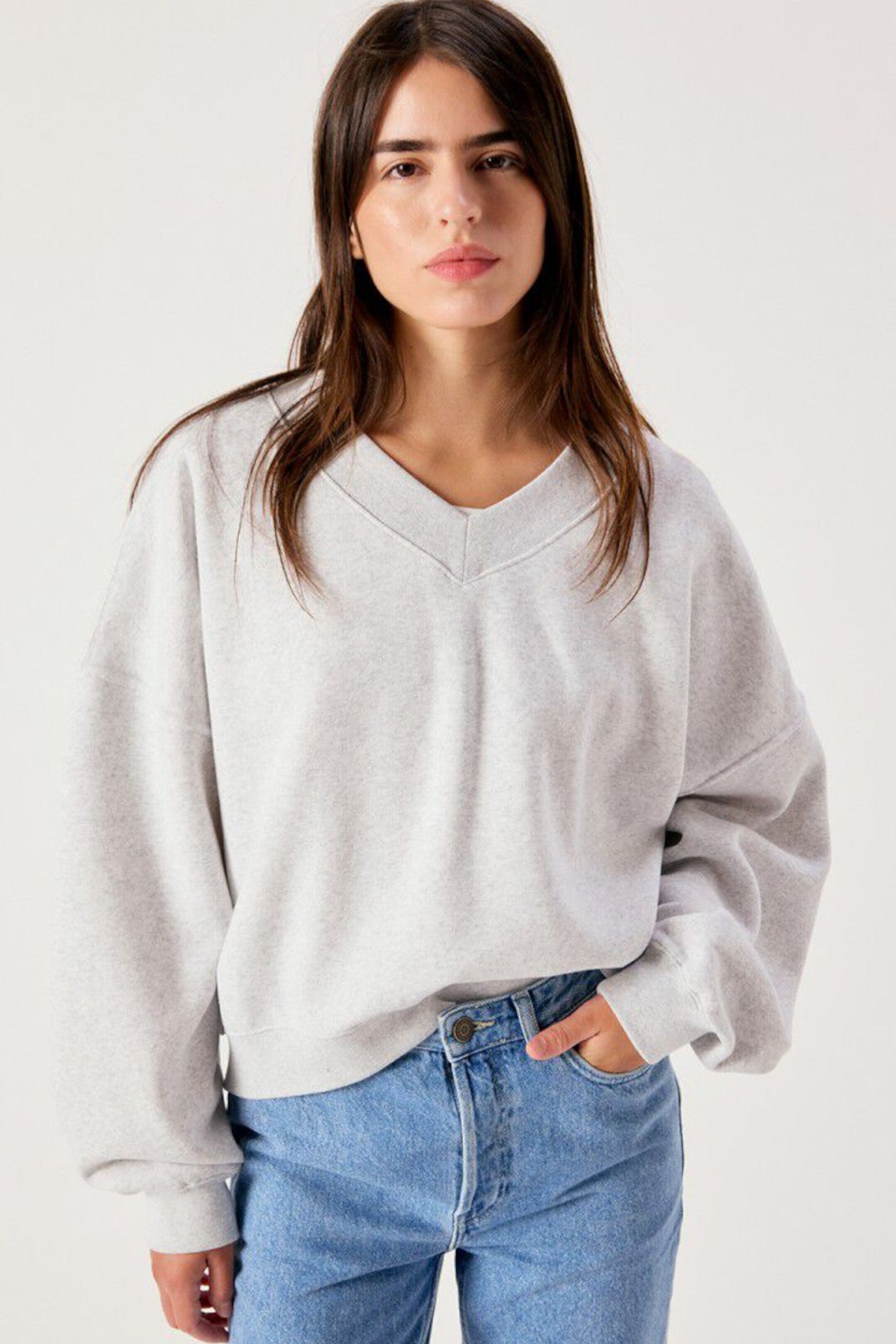 Bap03dh26 Pull Gris chiné — American Vintage