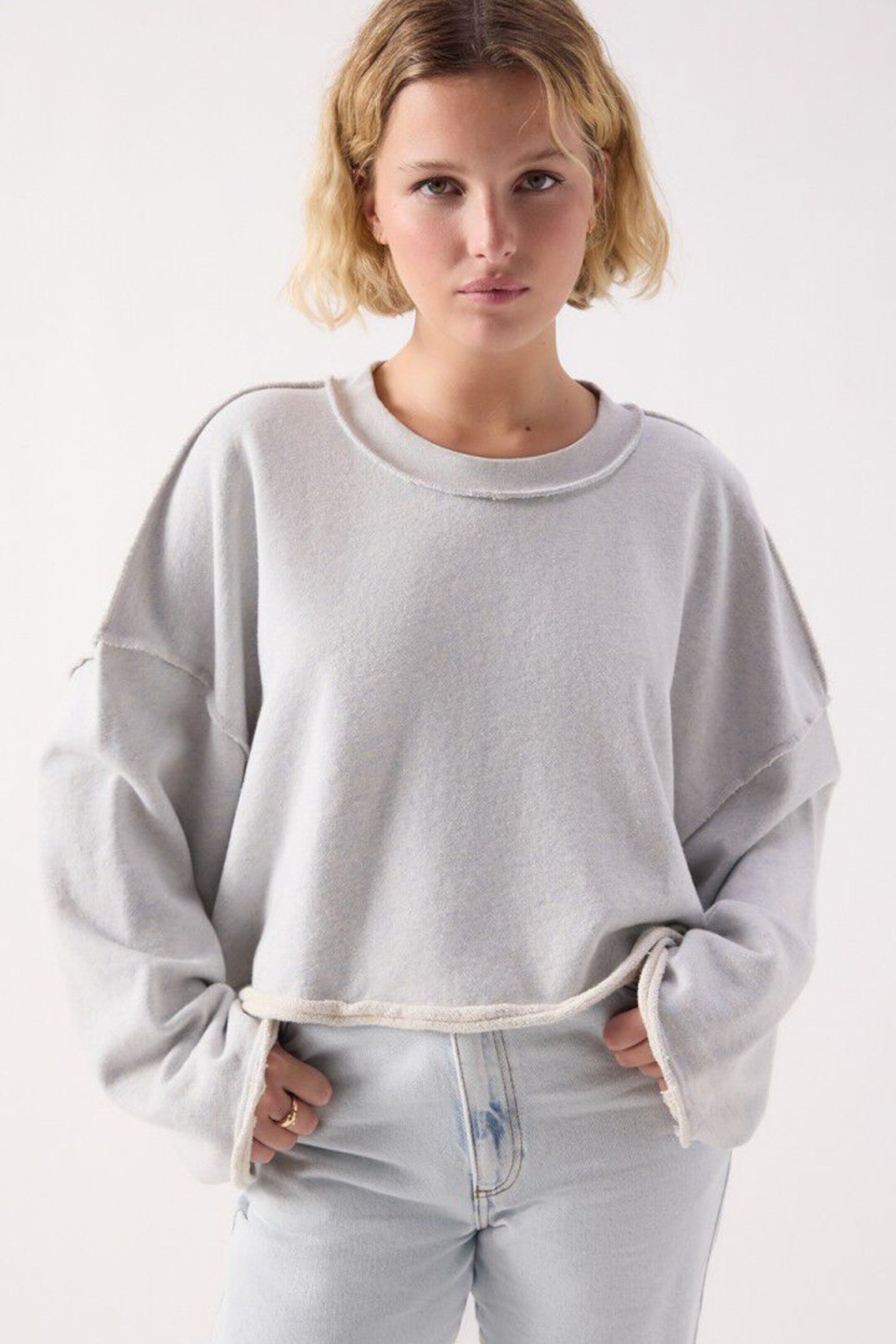 Dan03ah26 Sweater Light Blue Mottled