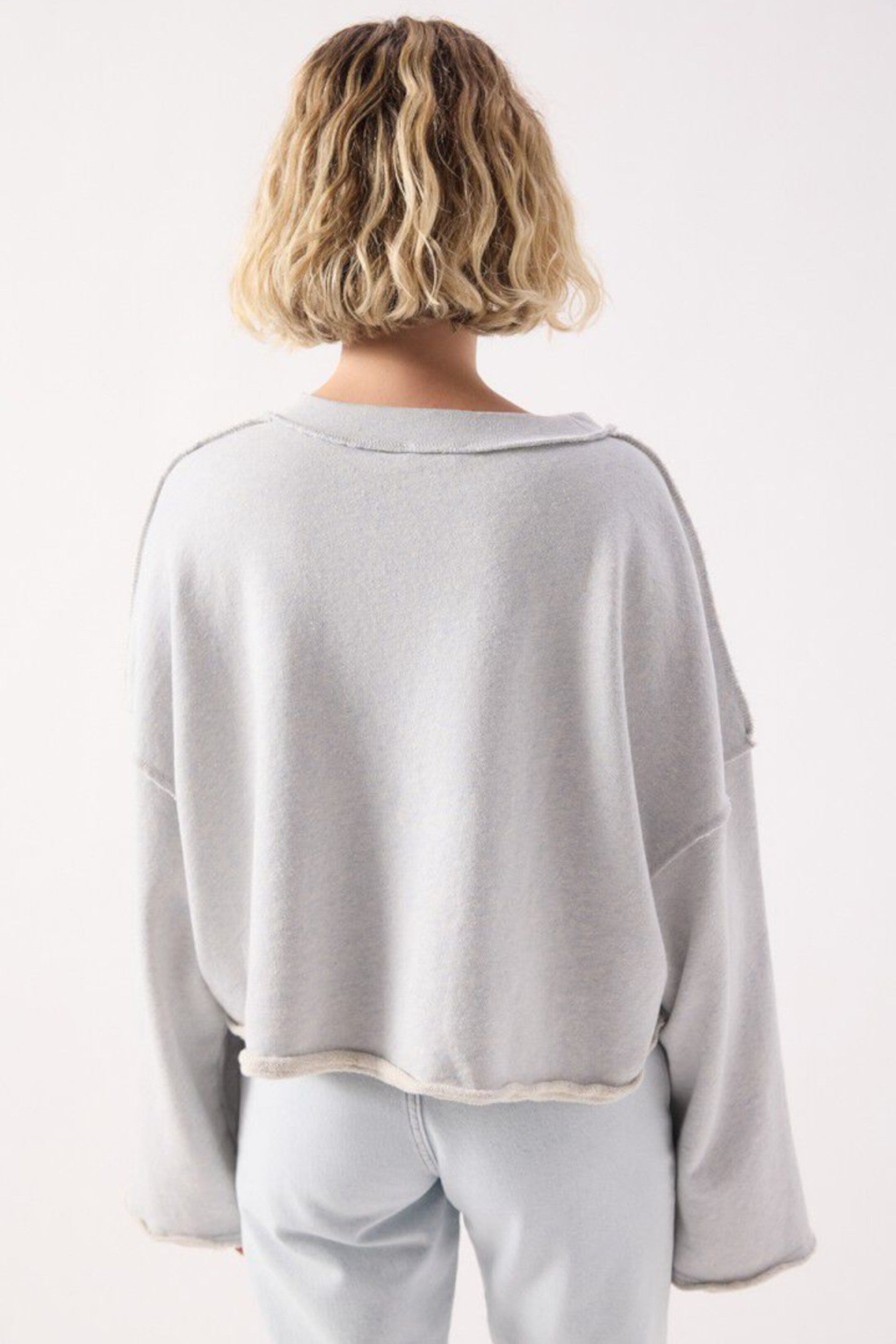 Dan03ah26 Sweater Light Blue Mottled