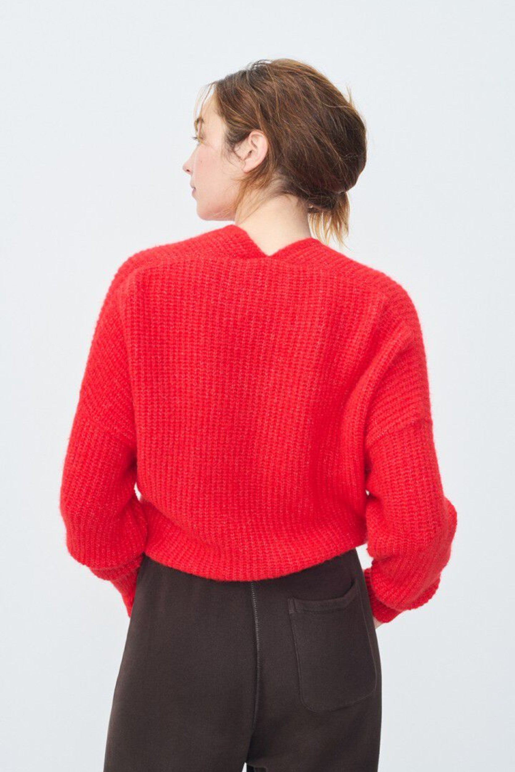 East19amh25 Cardigan Piment Mottled