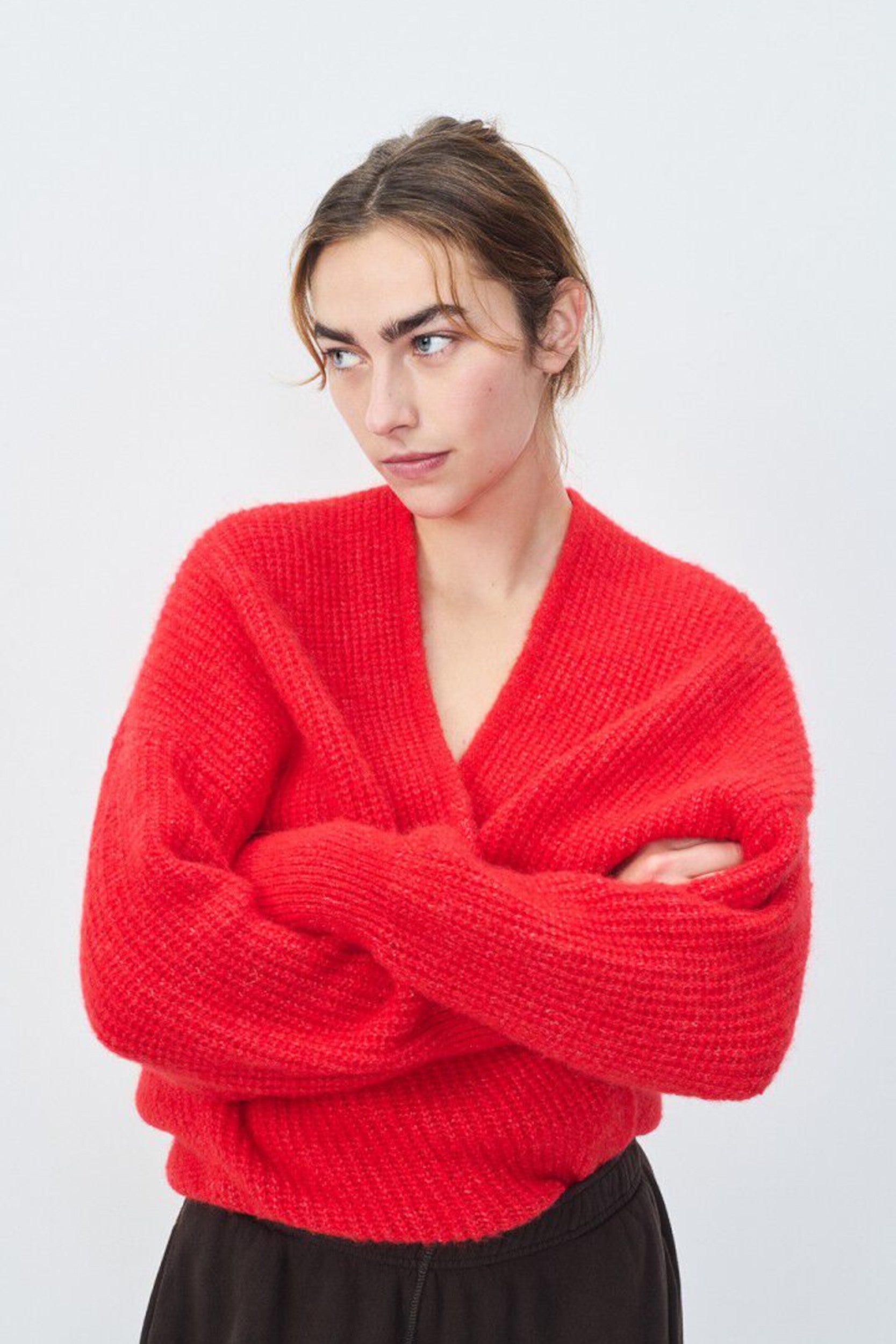 East19amh25 Cardigan Piment Mottled