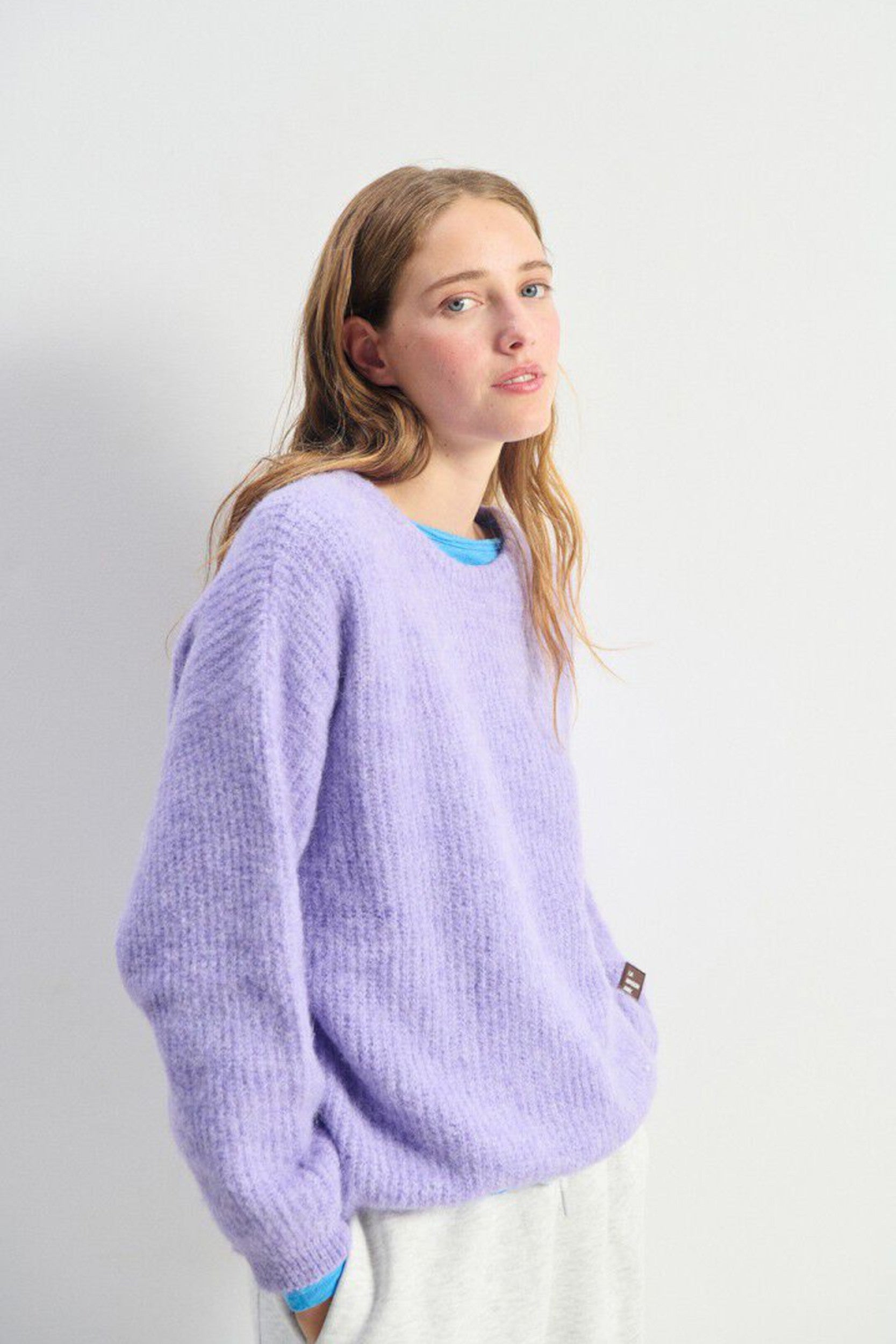 East18uh25 Sweater Lavpast Mottled