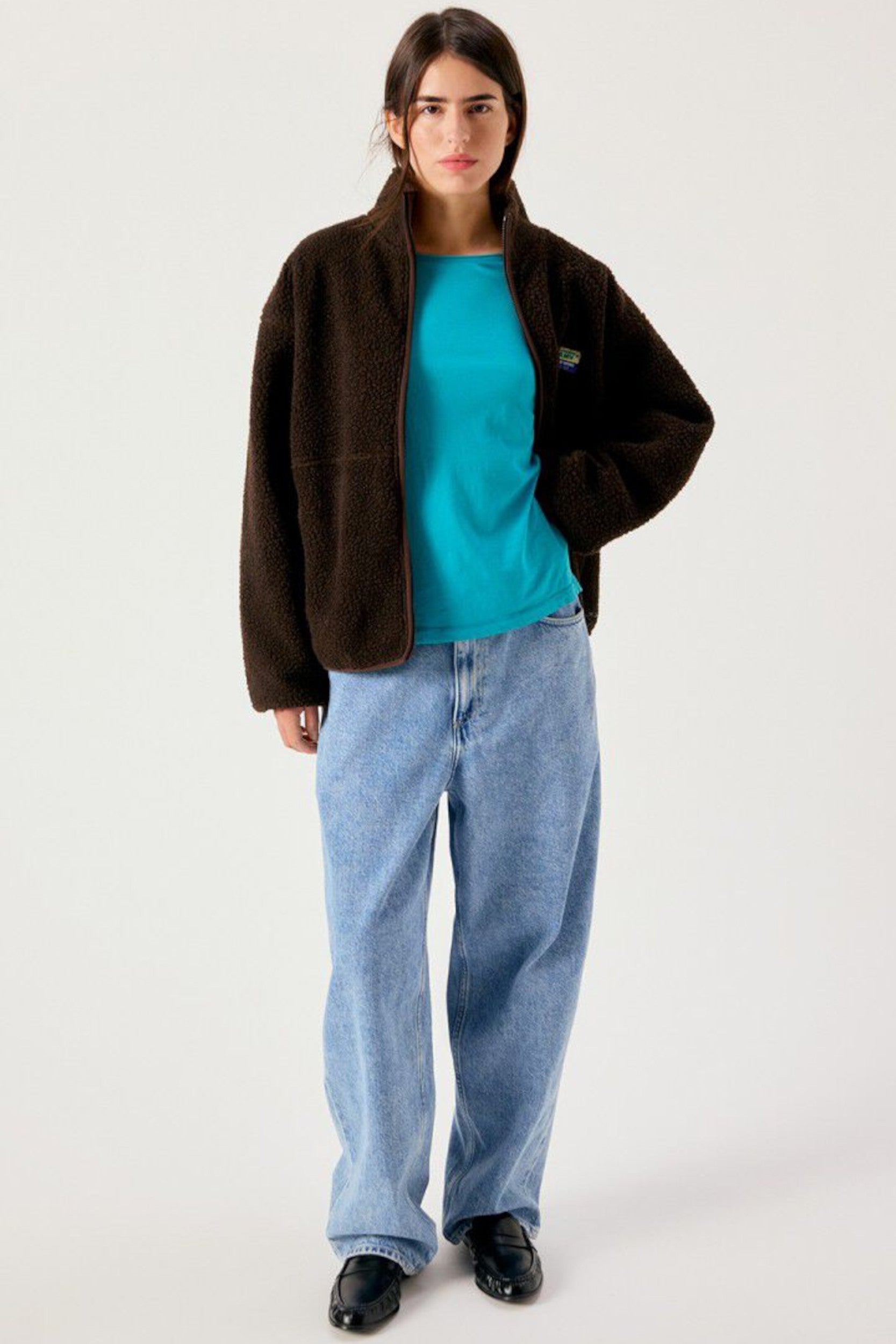 Hok16ch26 Veste Marron chiné