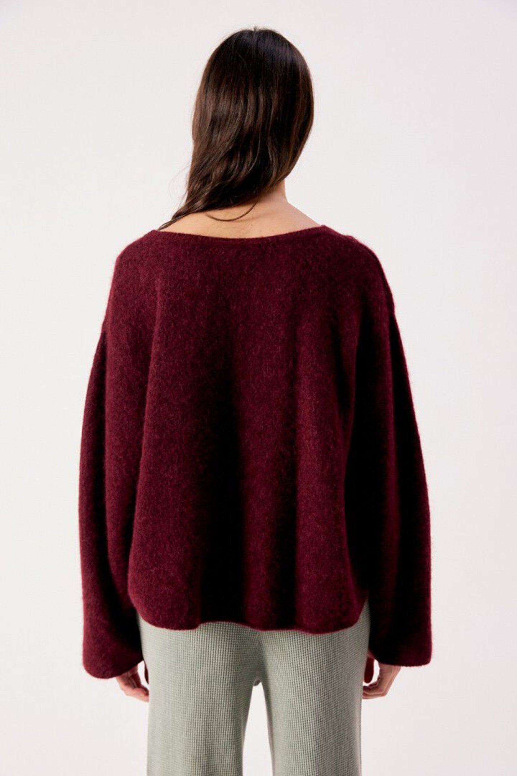 Vito18ph26 Pull Grenat Chiné — American Vintage, vue 4