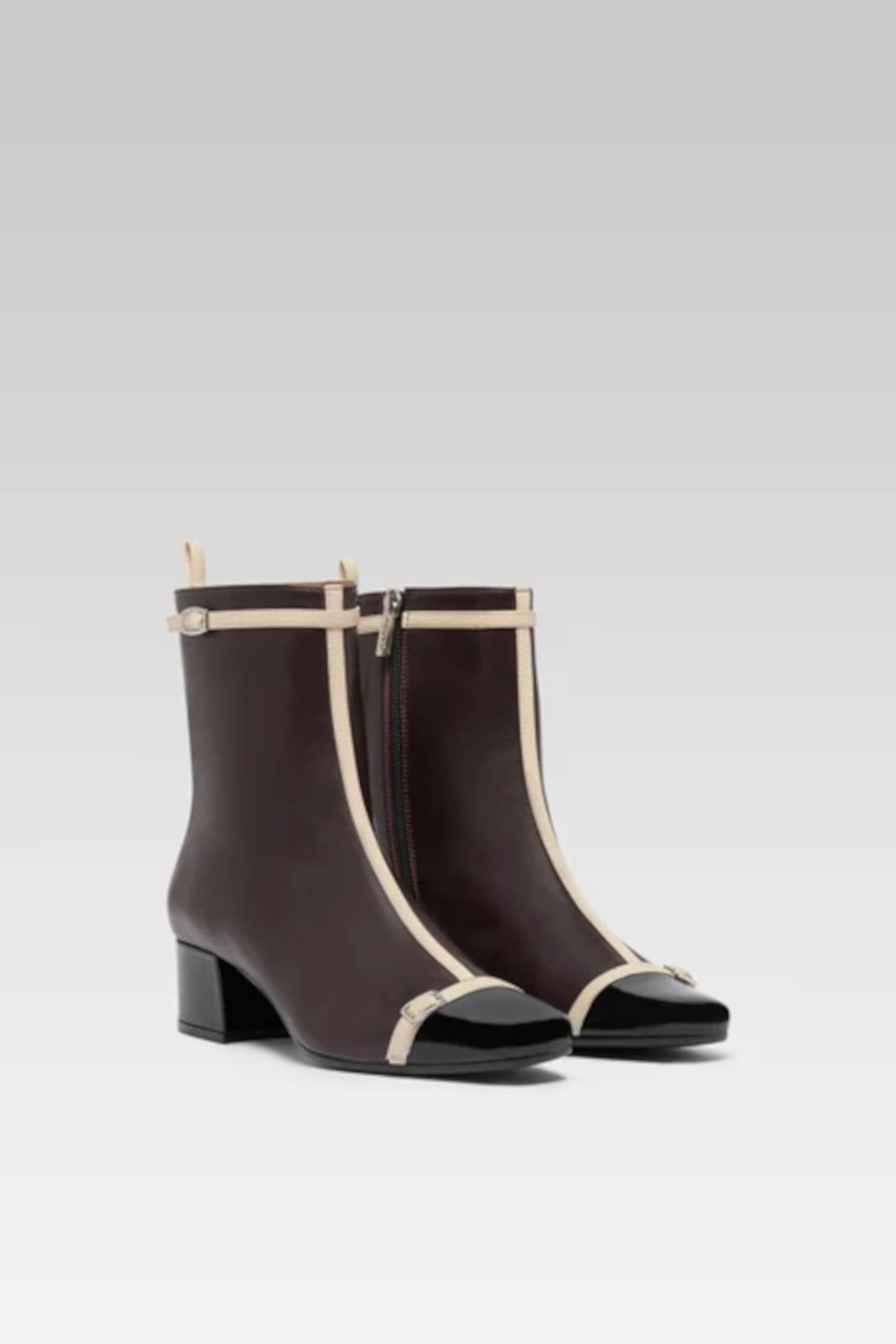 Start Bis Chaussures Aubergine Blanc cassé — Carel, vue 3