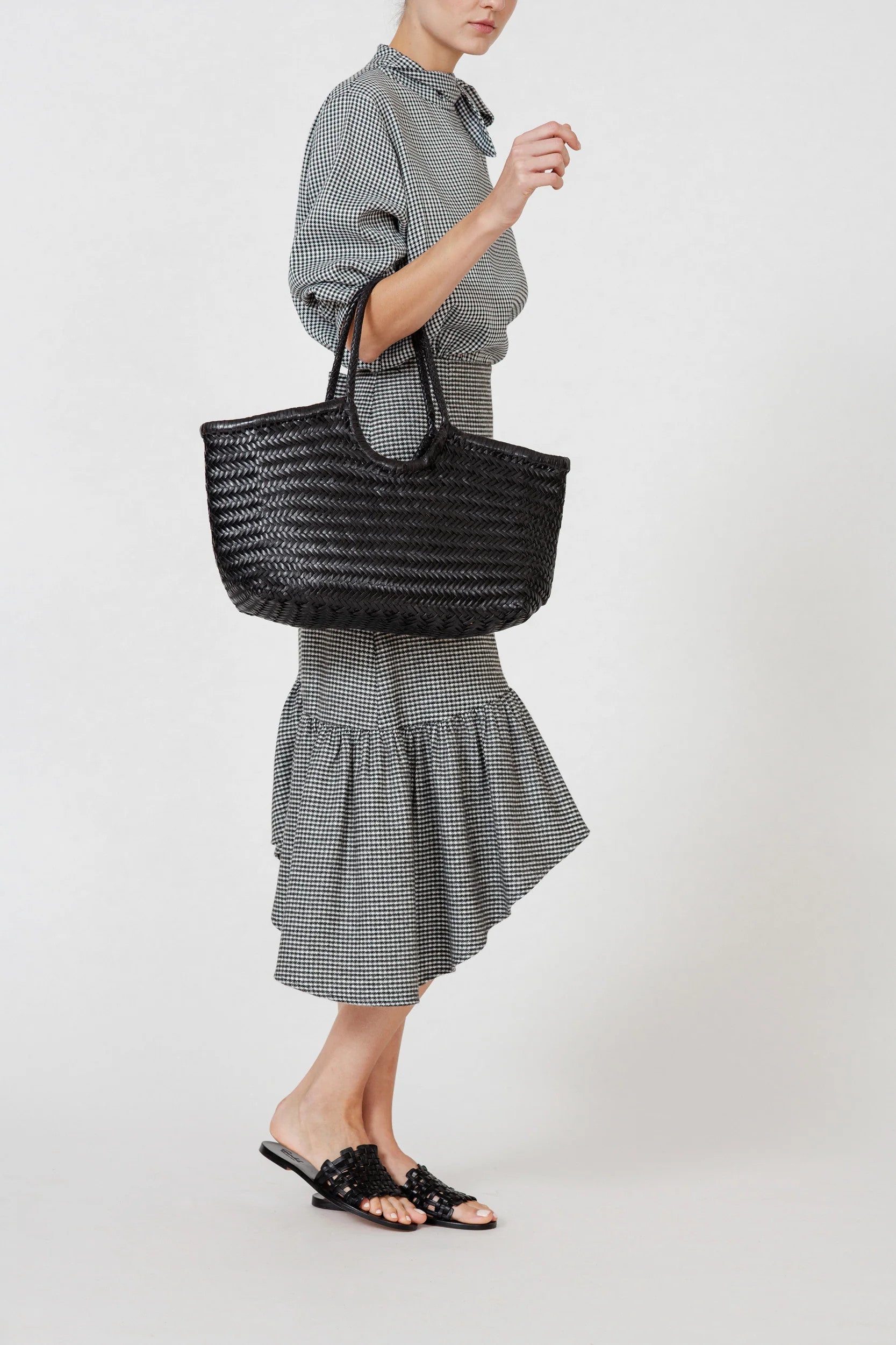 Nantucket Basket Big Bag Black Edge