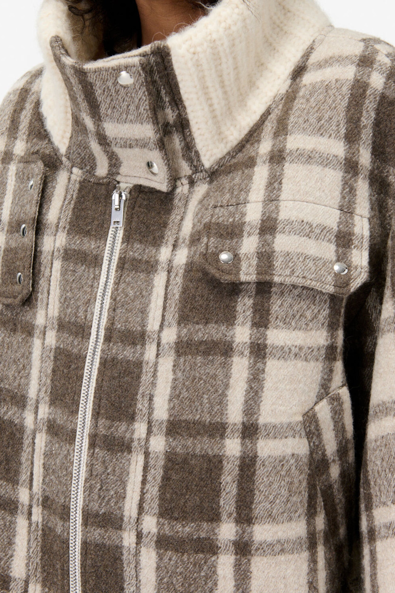 Fabricia Coat Ecru Brown