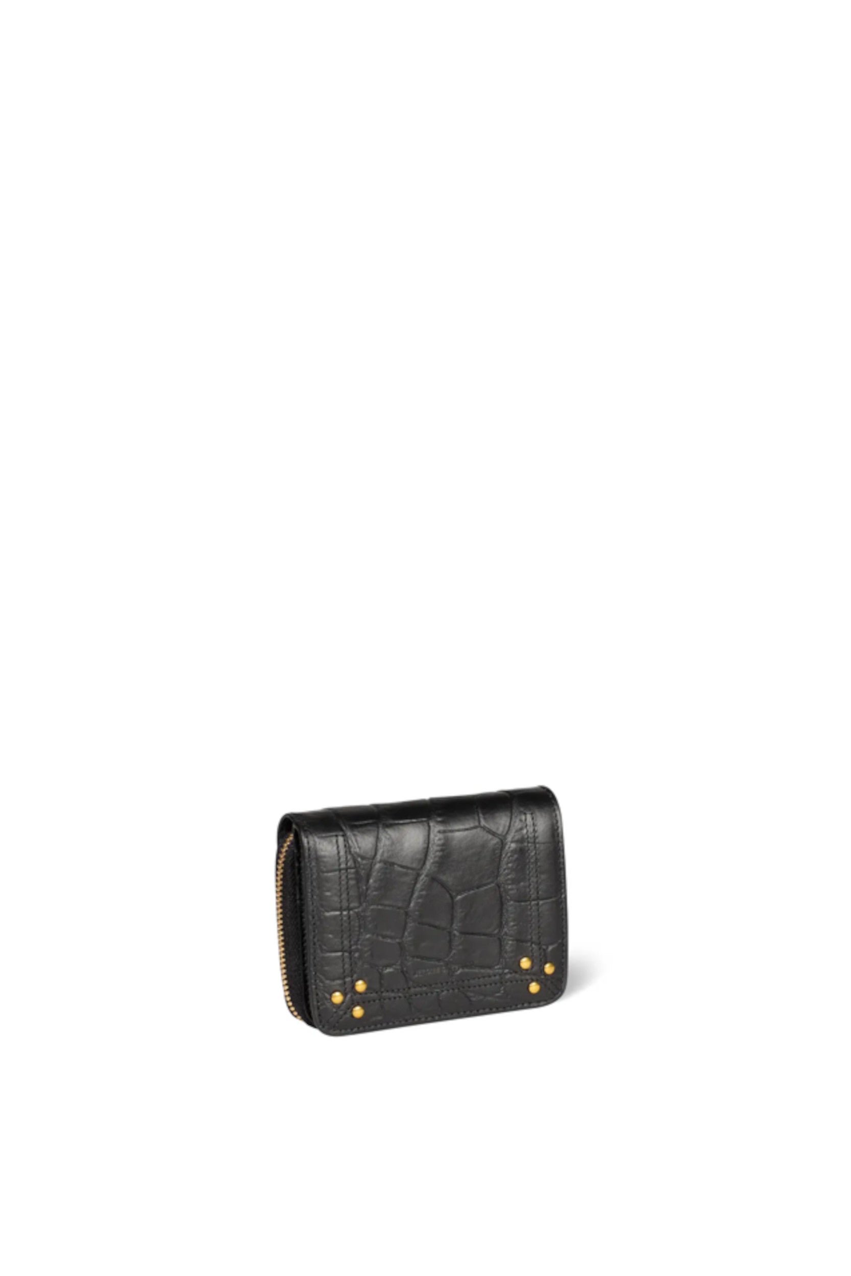 Portefeuille André Imprimé Croco Noir
