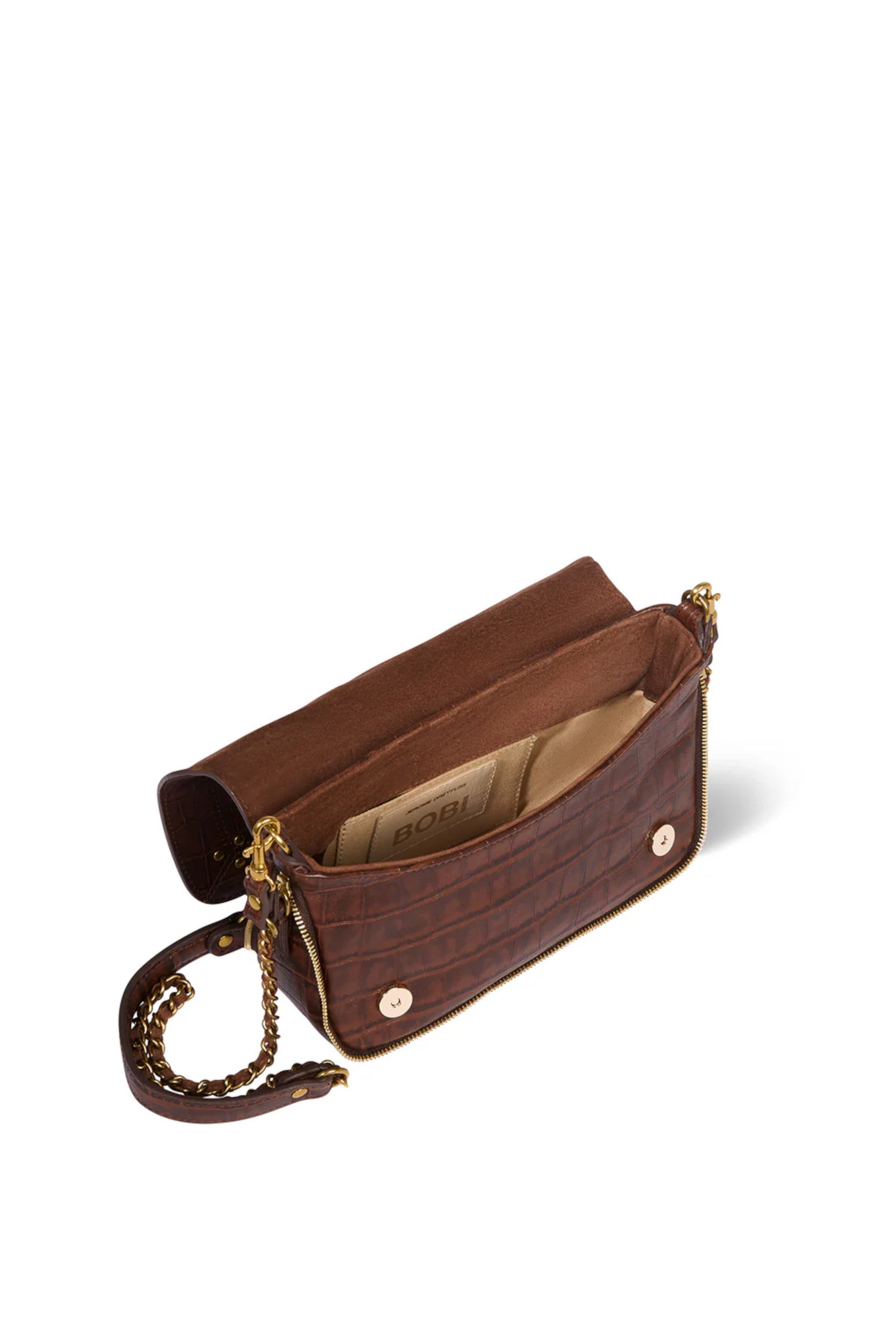 Bobi S Bag Croco Cigare
