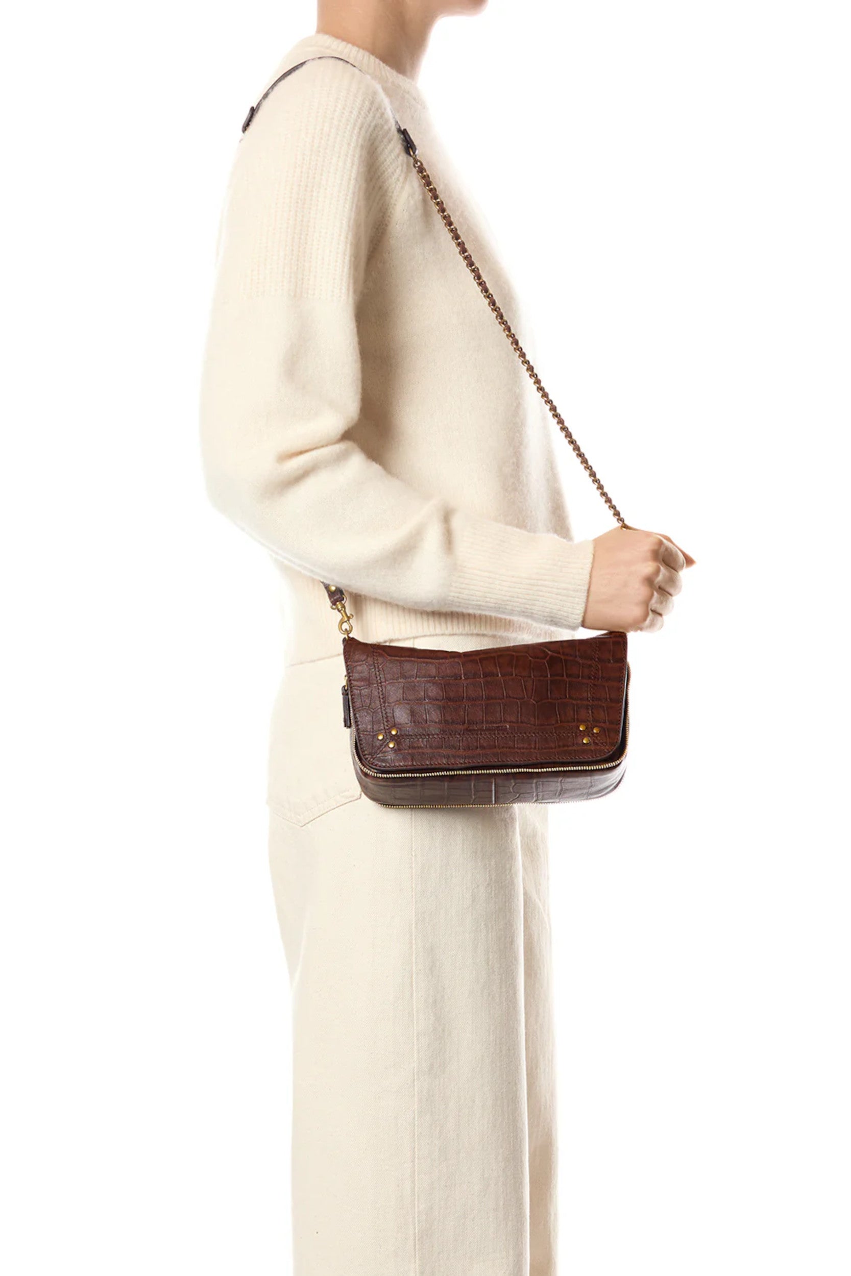 Bobi S Bag Croco Cigare