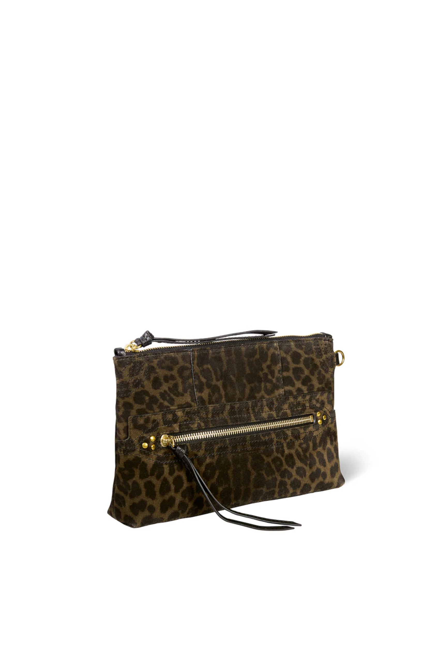 Lucky Clutch L Leopard Kaki