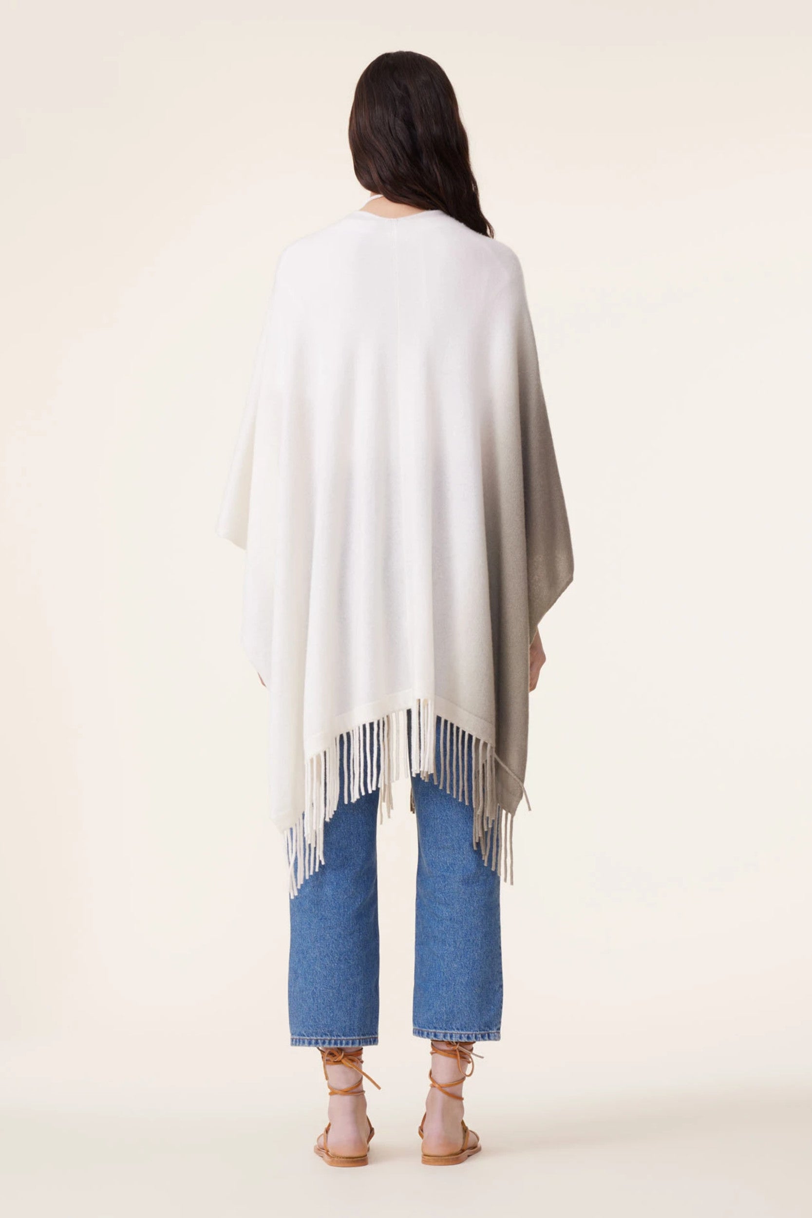 Aviva Dip Dye Cape Khaki White