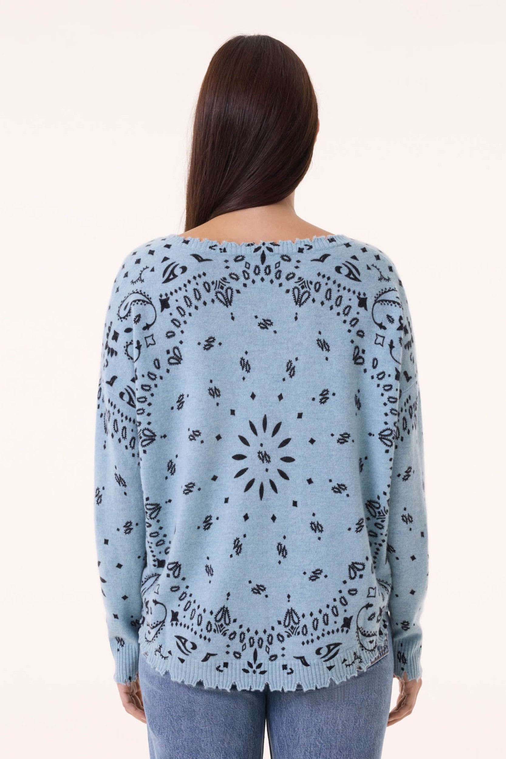 Mela Bandana Sweater Blue Vintage
