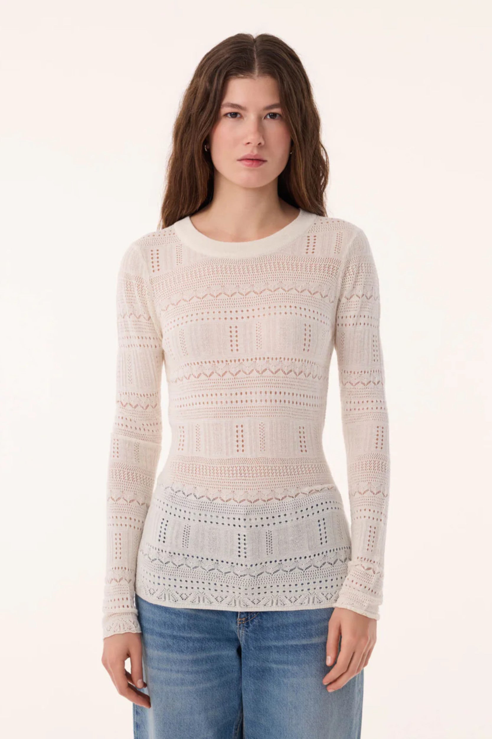 Semeti Pointelle Sweater White