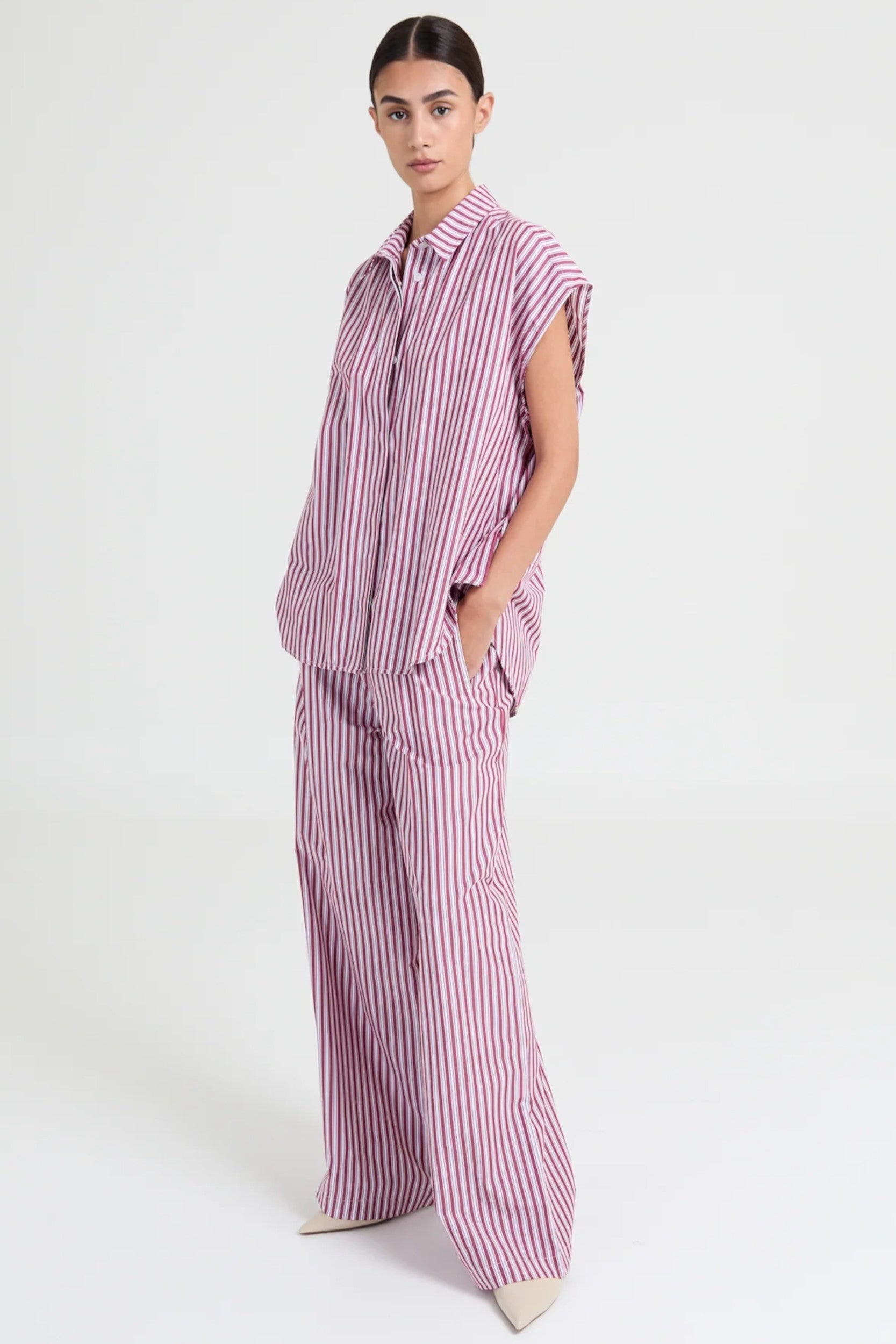 Leonie Pants Pink Burgundy