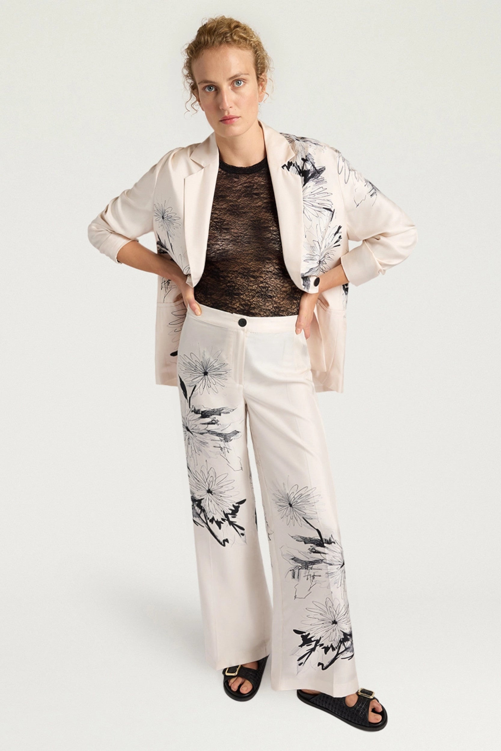 Misaki Pants Bianco Nero