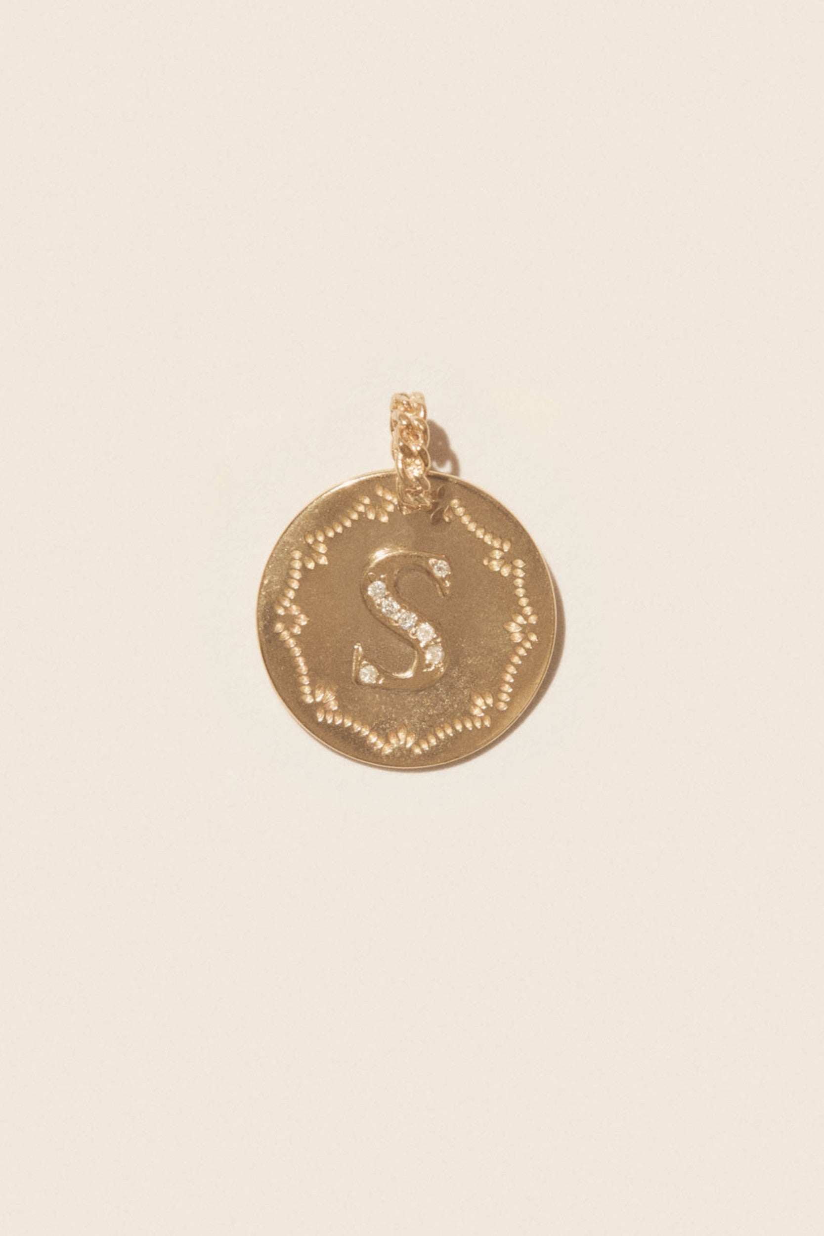 Alphabet S Charm Gold