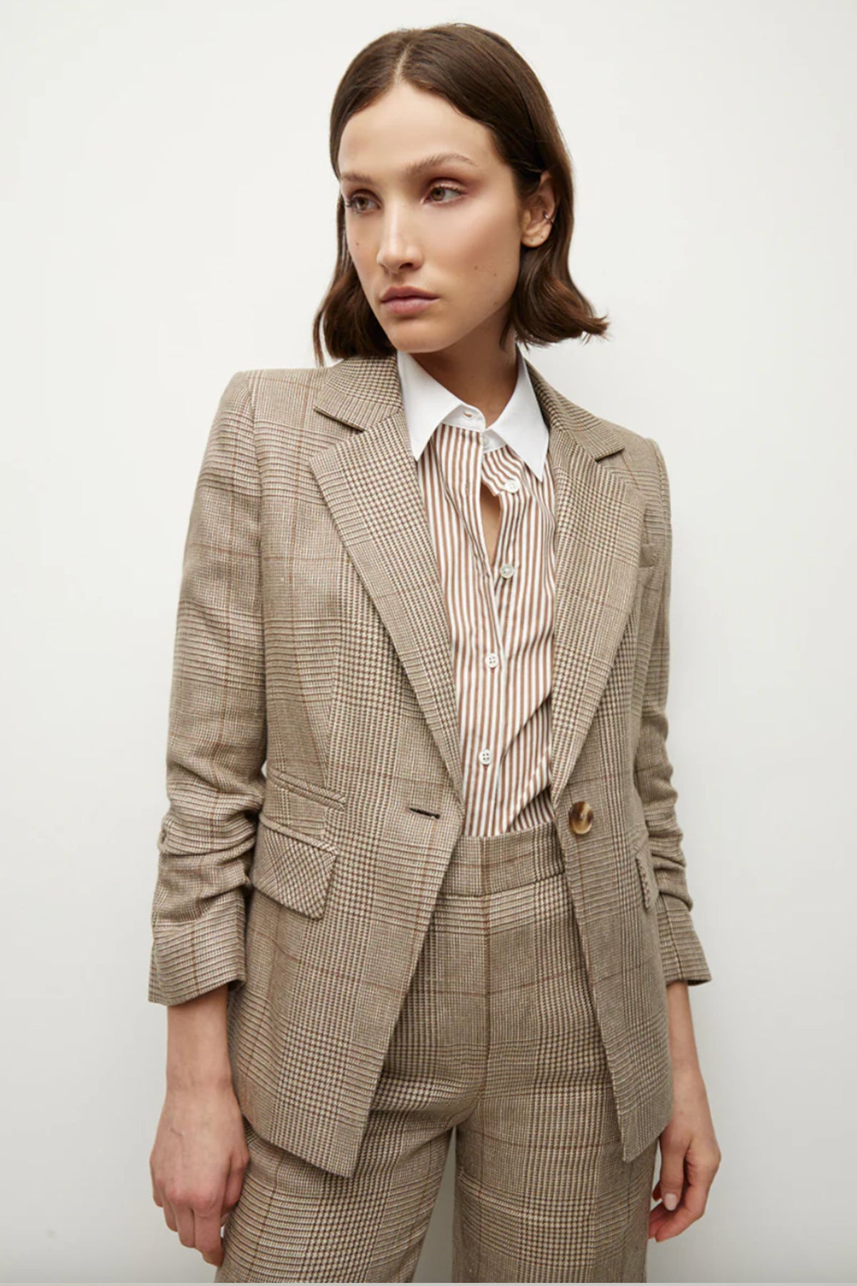 Costume Veronica Beard Taille 0 - Veste Blazer & Pantalon Large - Couleur Khaki - État Parfait