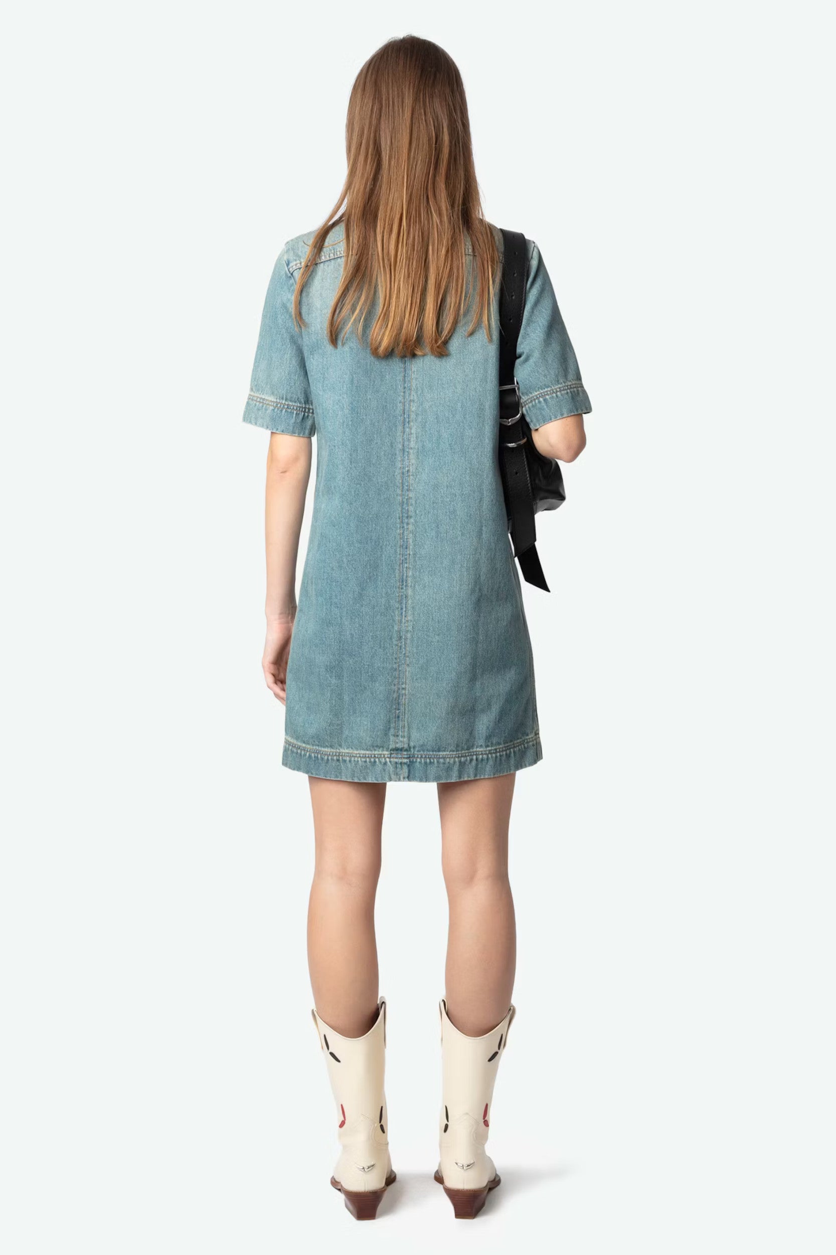 Record Denim Eco Dress Light Blue