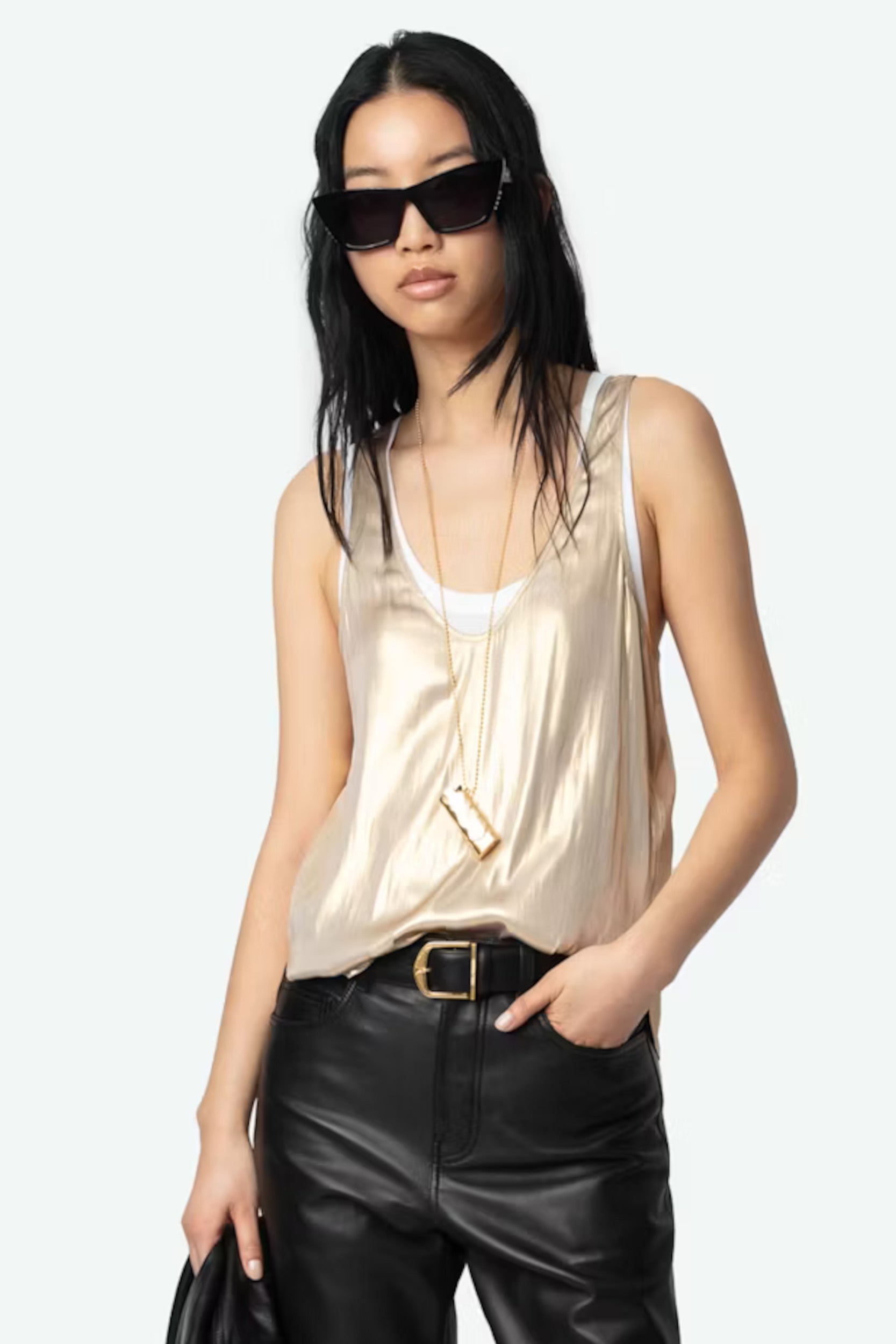 Tarys Satin Top Gold