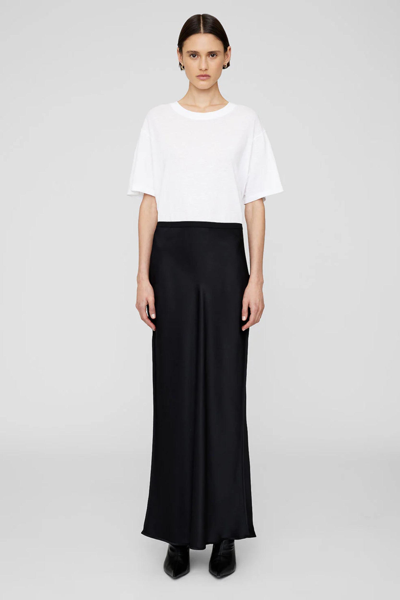 Bar Silk Maxi Skirt Black