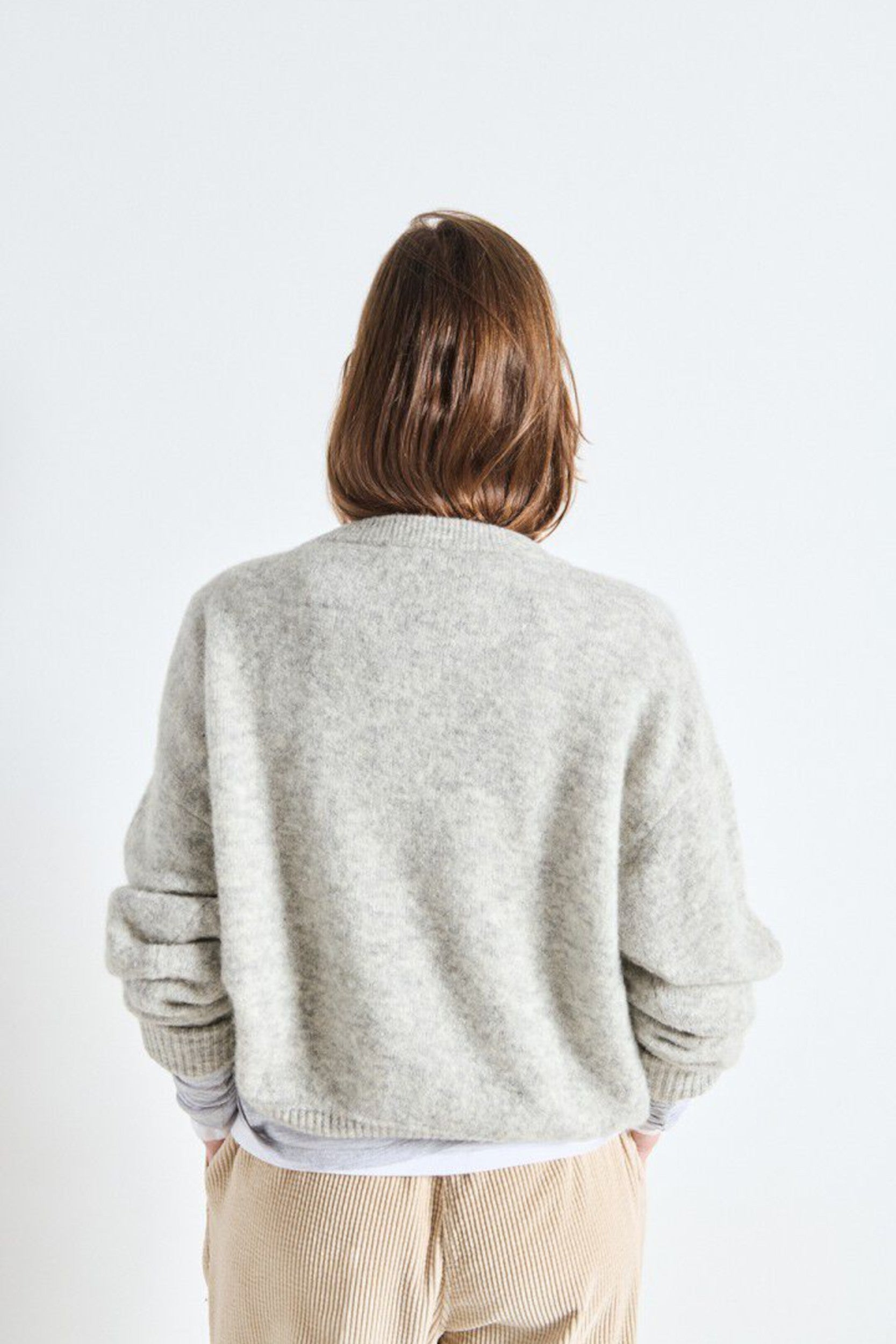 Vito18eh25 Sweater Light Grey Mottled