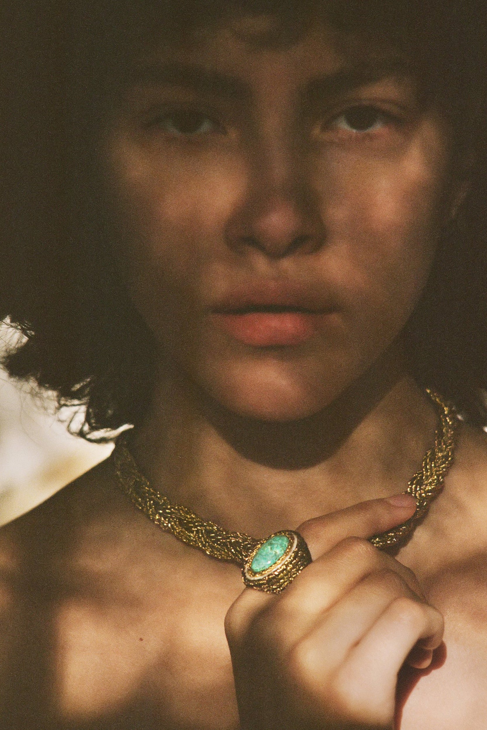 Liz Ring Turquoise Metal Gold