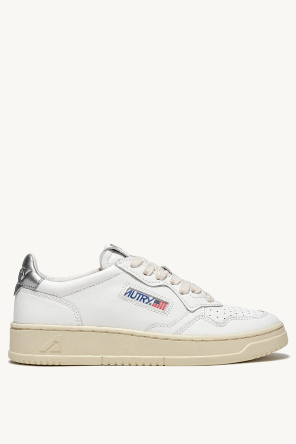 Medalist Low Leather Sneakers White Silver