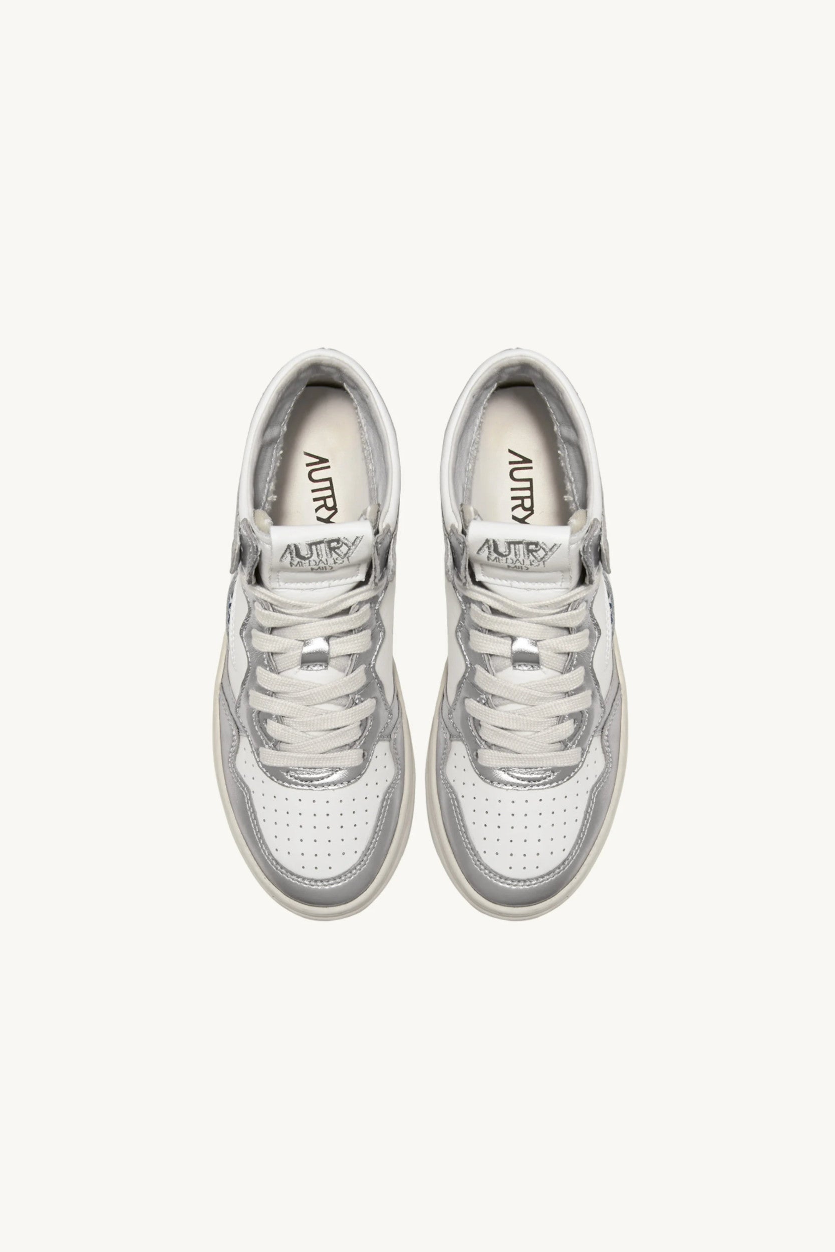 Baskets Medalist Mid Wom Blanc Argent