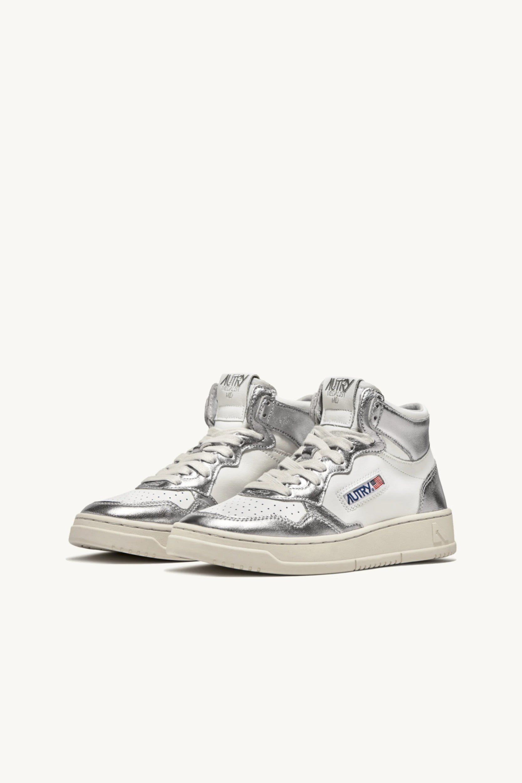 Baskets Medalist Mid Wom Blanc Argent