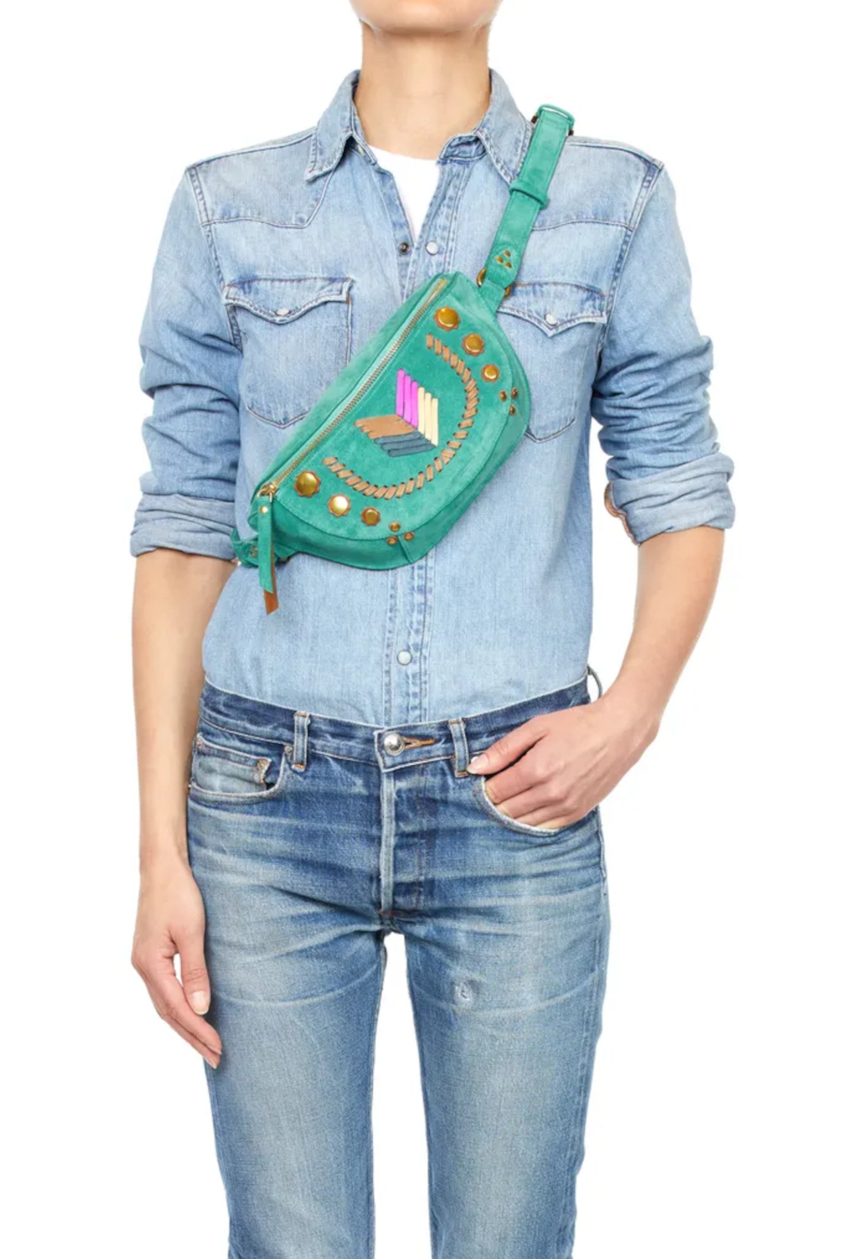 Sac Banane Lino Cactus Daim