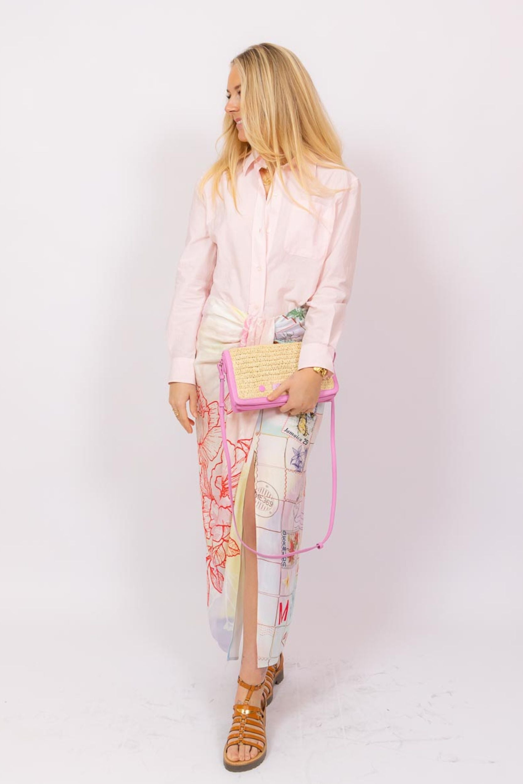 Maia Tie Front Linen Skirt Heritage