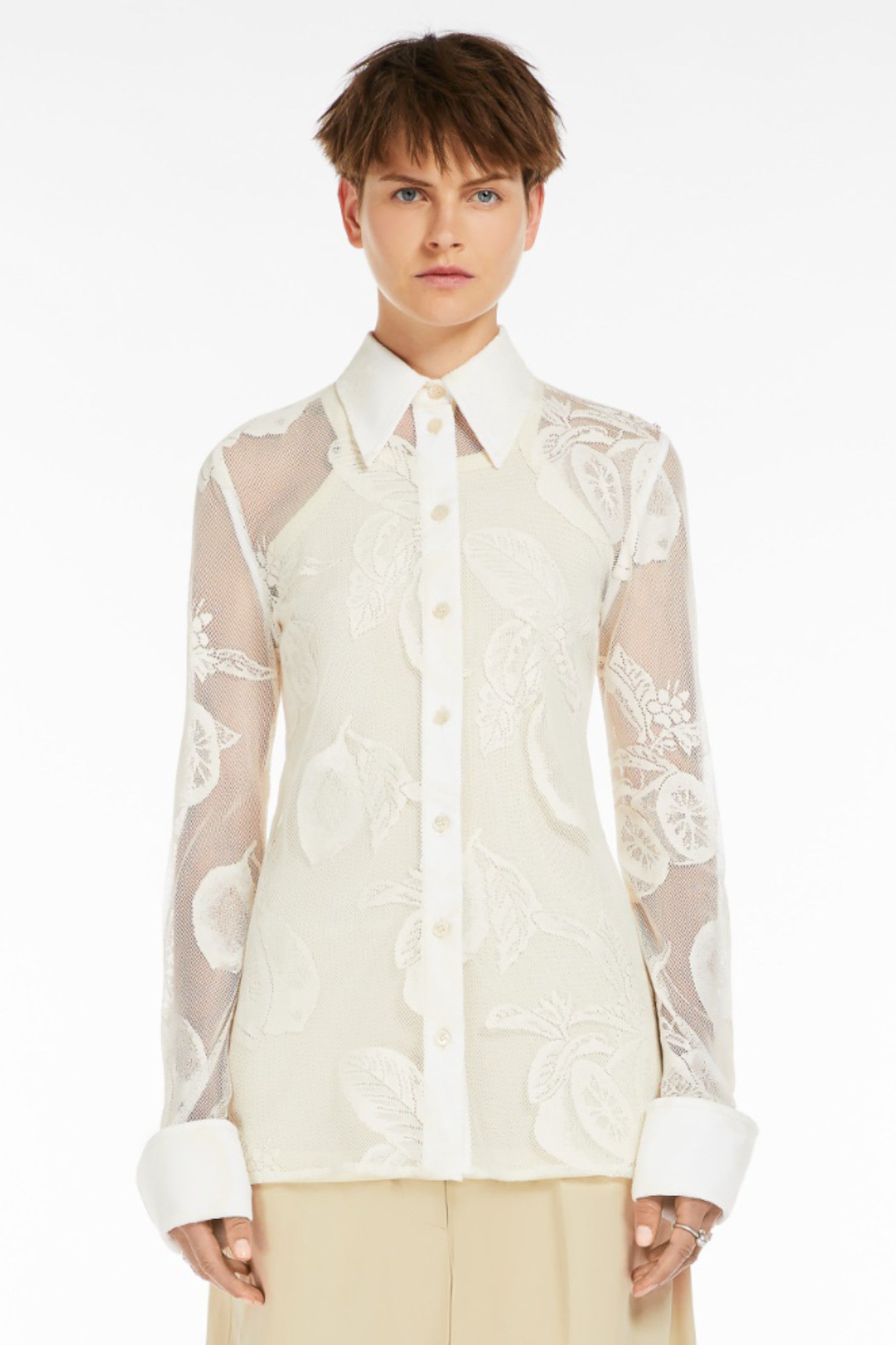 Chemise Asti Jersey Dentelle Blanche