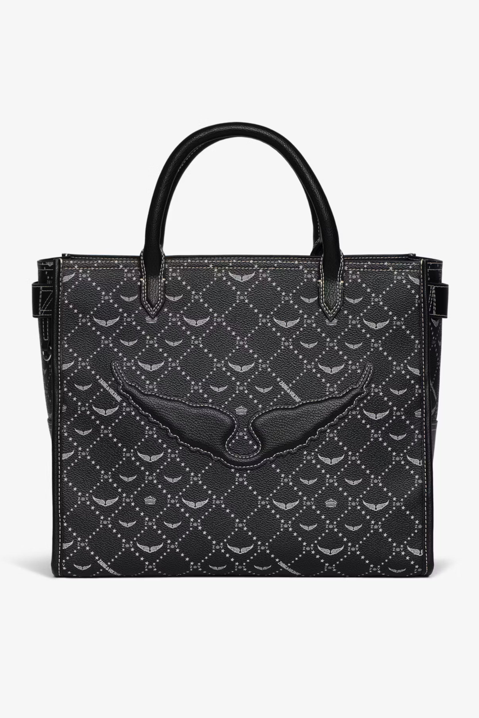 Zadig Voltaire Angel Tote Monogram Bag Black 100% Sisters