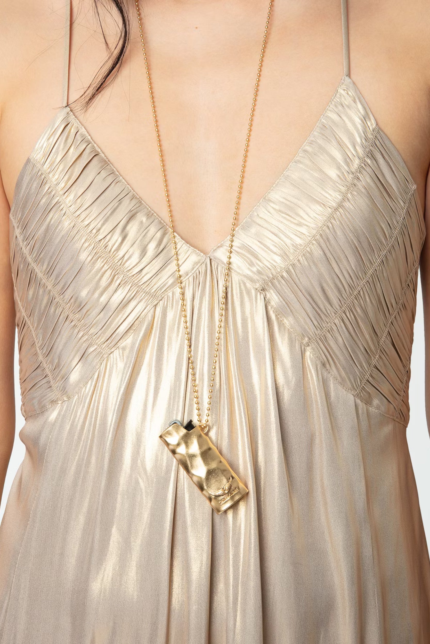 Rayonna Satin Short Dress Gold