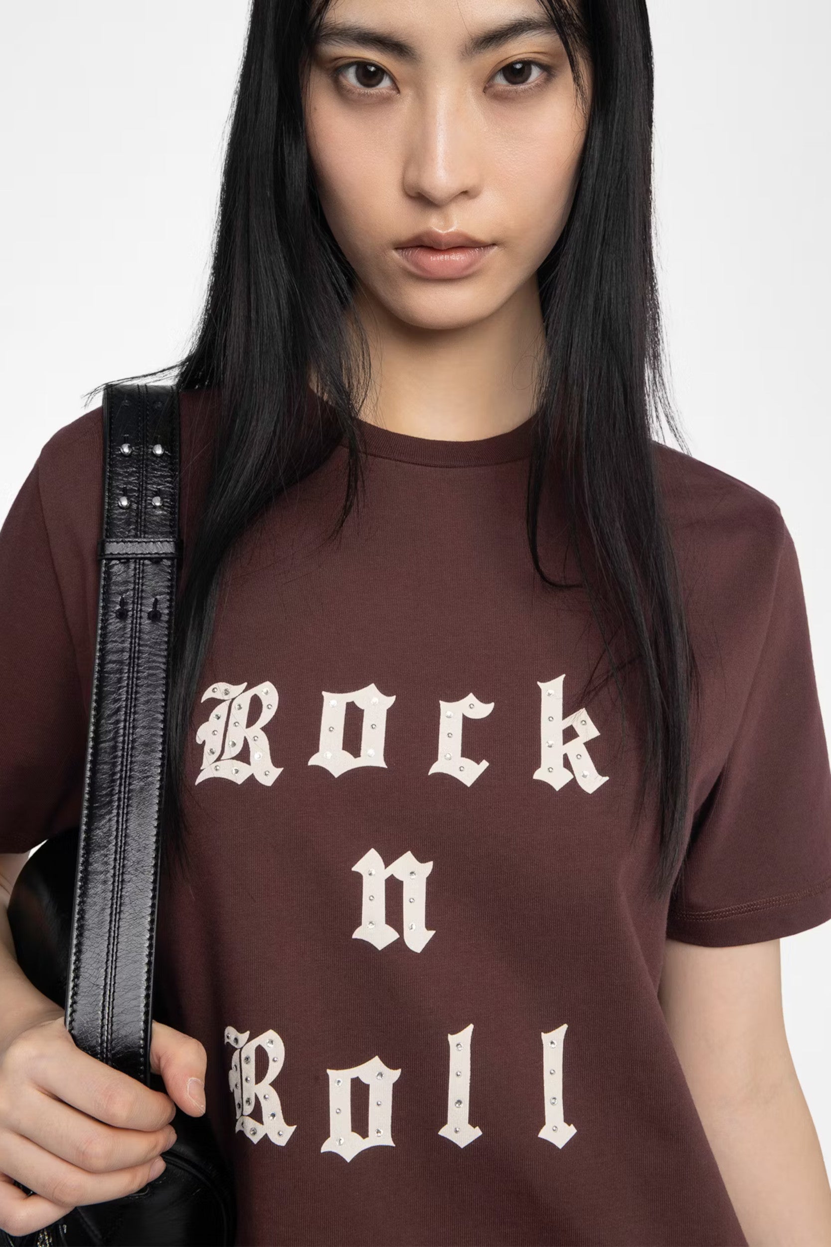 Edwin TC Rock N Roll Strass T-Shirt Burgundy