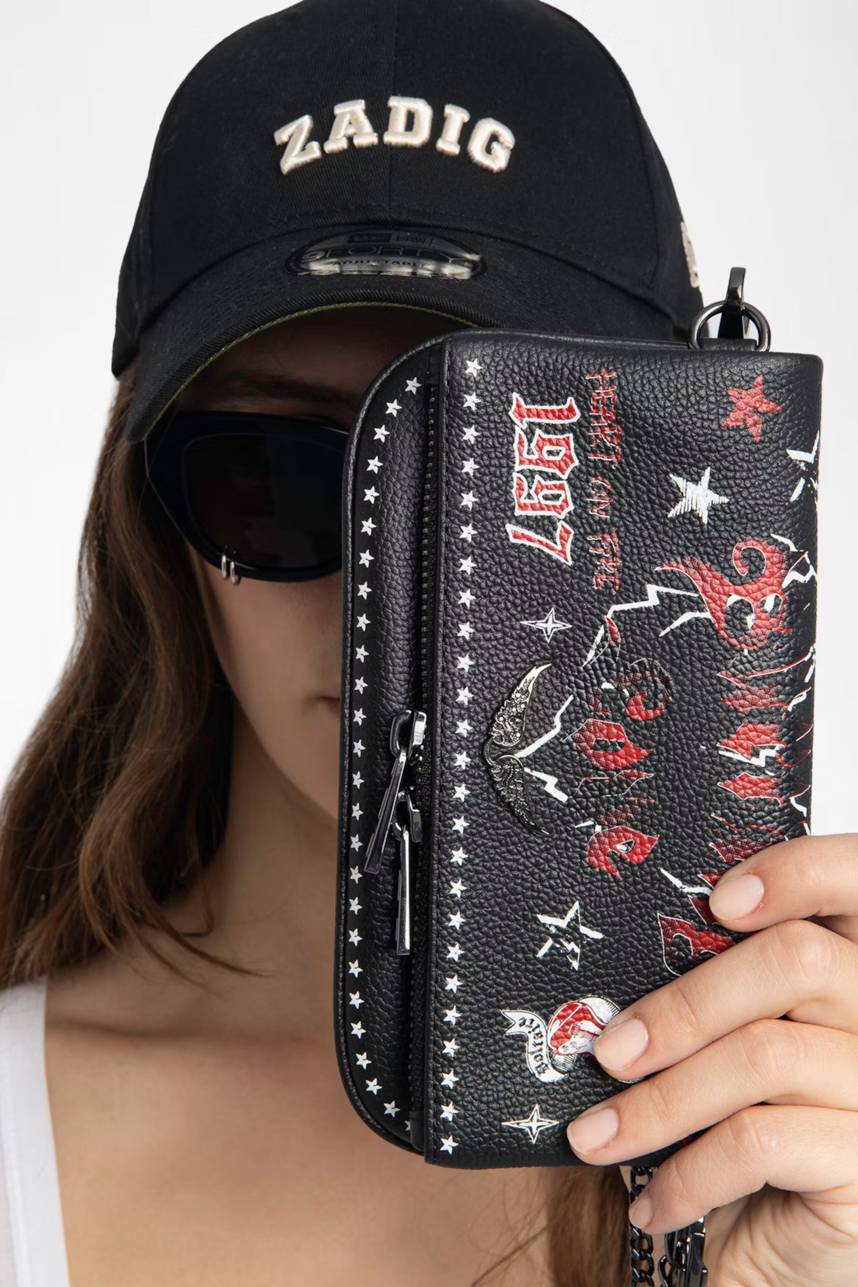 Rocky Nano Grained Leather Punk Bag Black