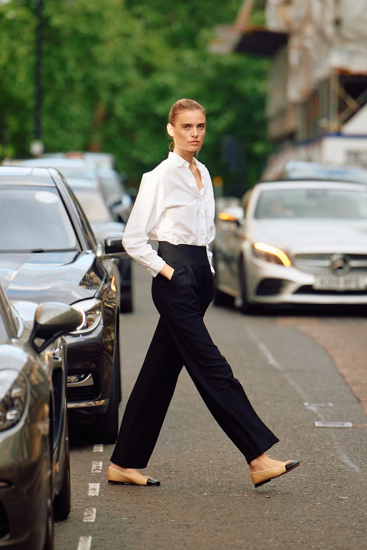 Madeleine Pantalon Noir Flair, vue 5