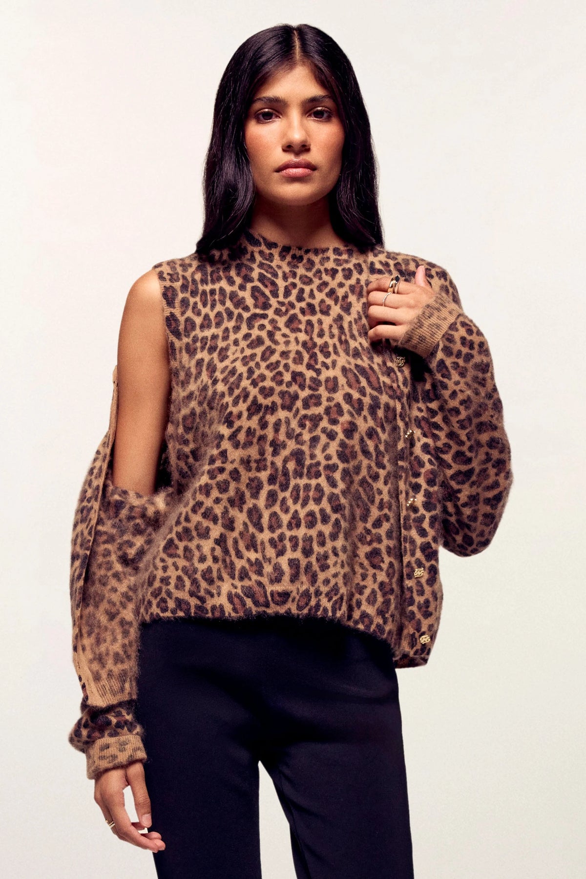 2601WPC03989 Pull cardigan Leopard From Future, vue 5