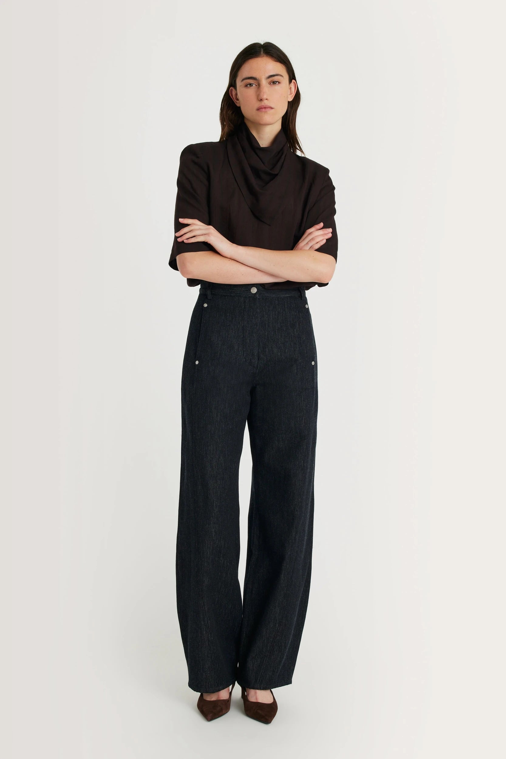 Luca Pantalon Laine Denim Margaux Lonnberg, vue 1