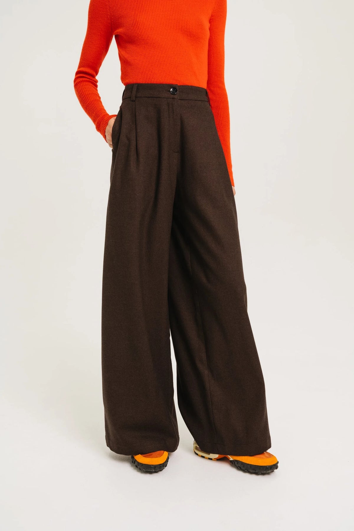 Gaby Coffee Pantalon Marron Sacrécoeur, vue 1