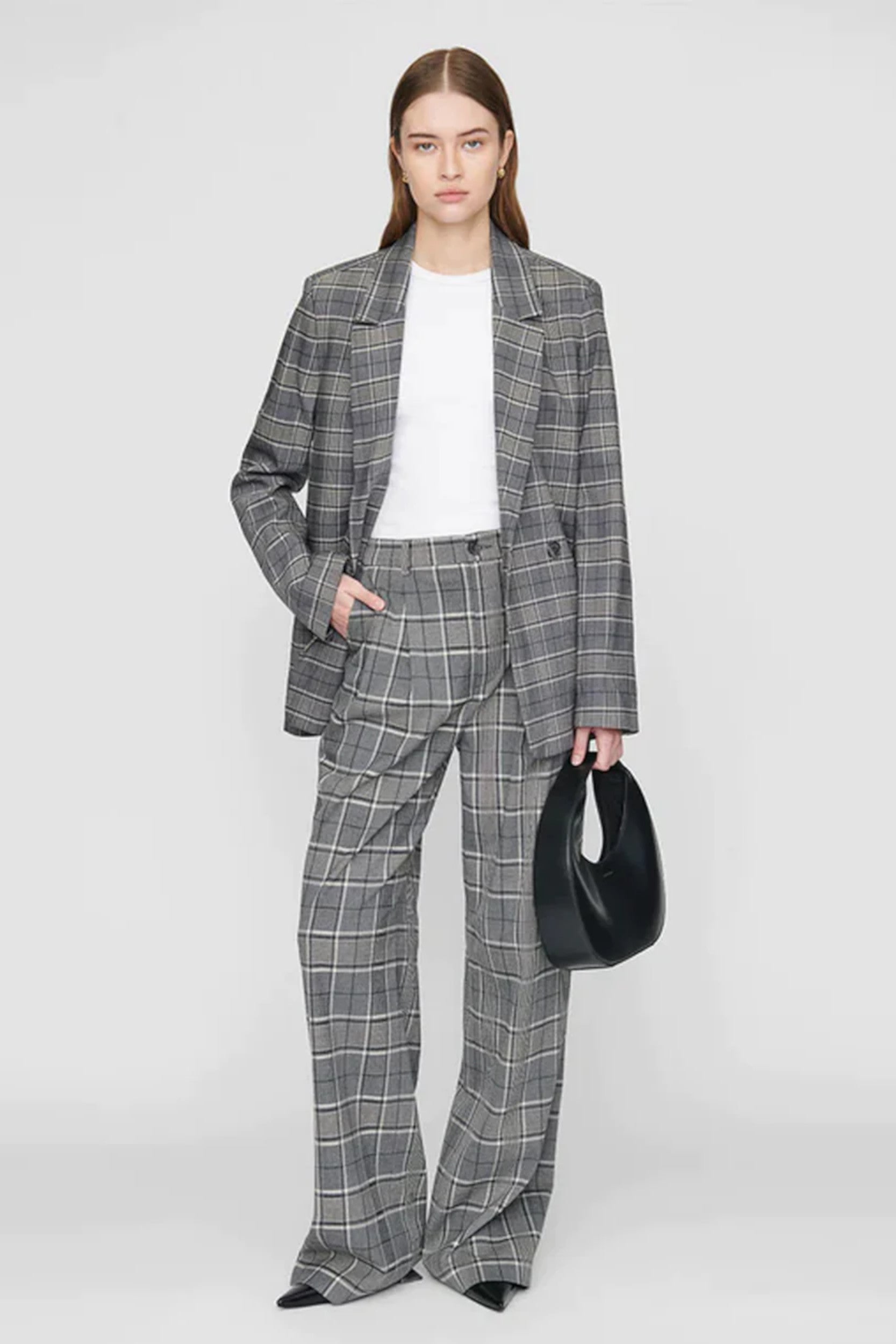Pantalon Carrie carreaux gris