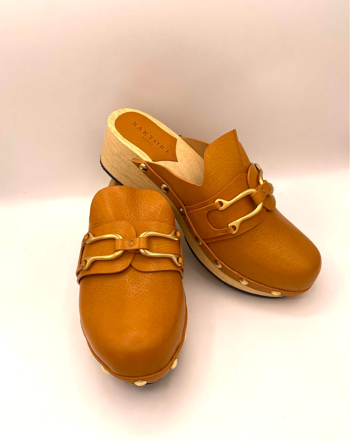 SR411202 Mules Toscano Miele Voltano — Sartore, vue 3