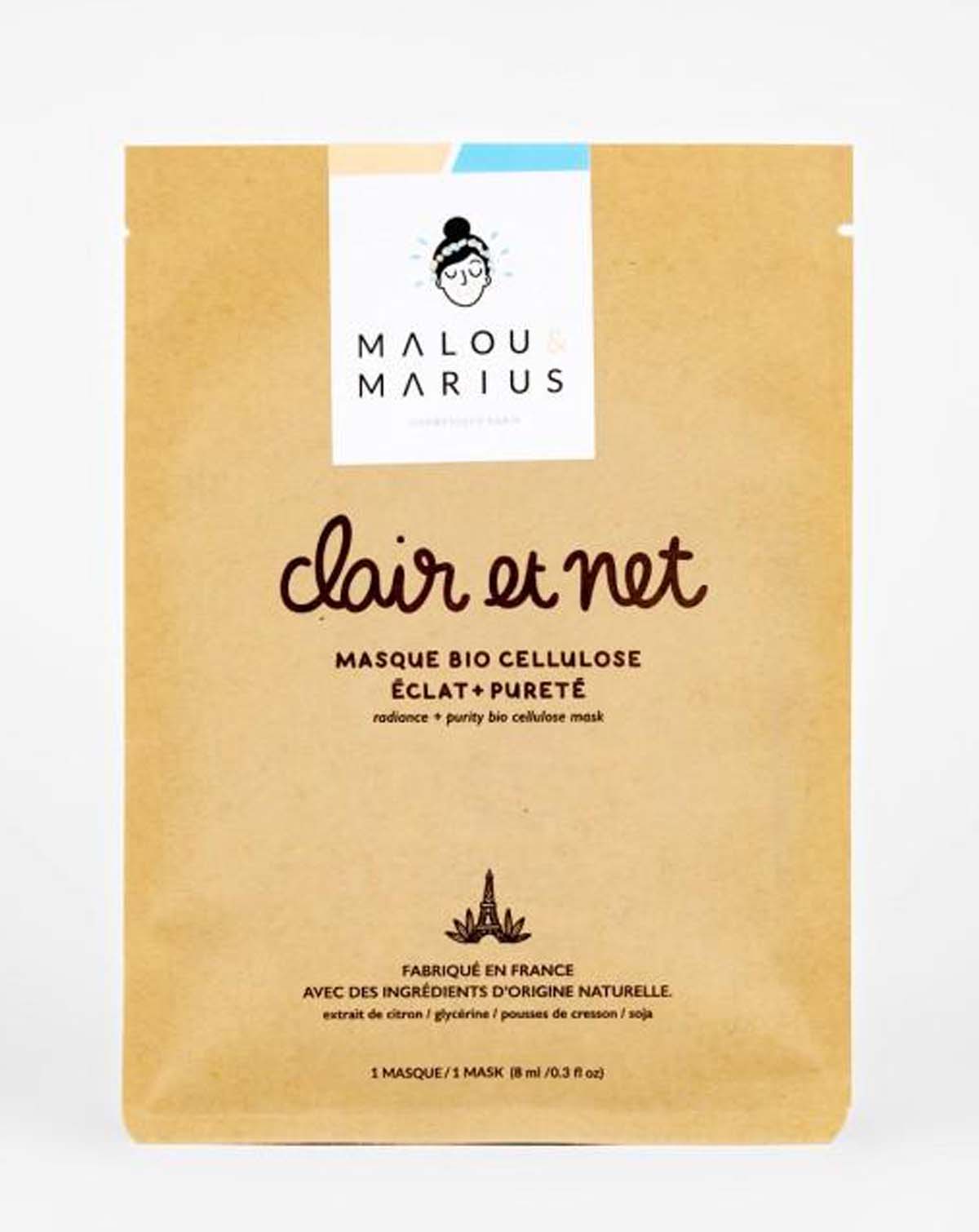 Masque visage Bio Cellulose — Malou & Marius, vue 3