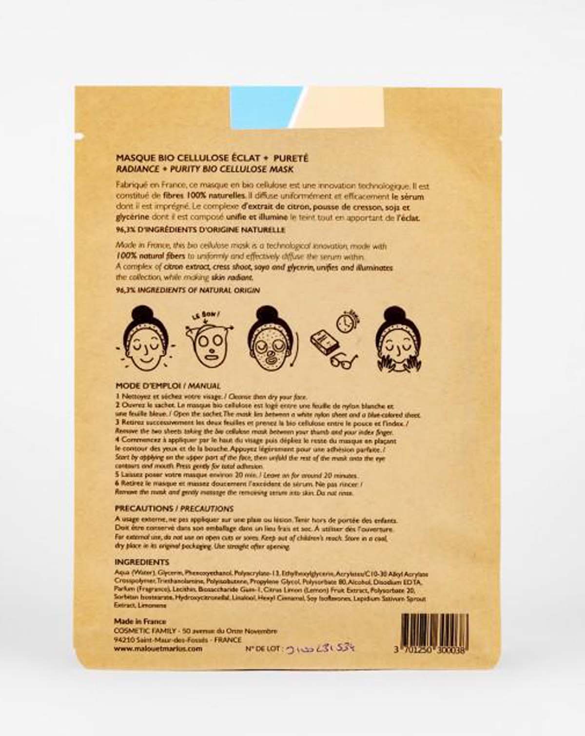 Masque visage Bio Cellulose — Malou & Marius, vue 4