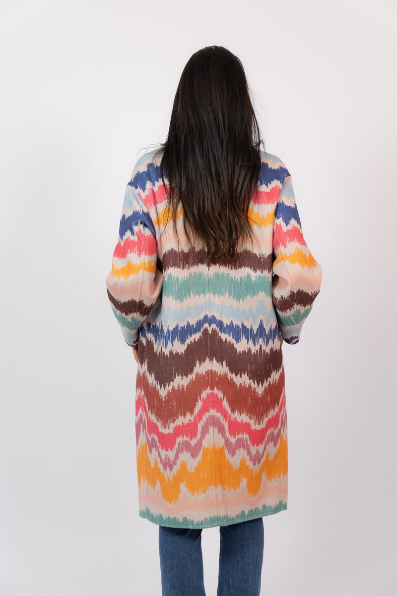 Paola Printed Midi Coat Colorful