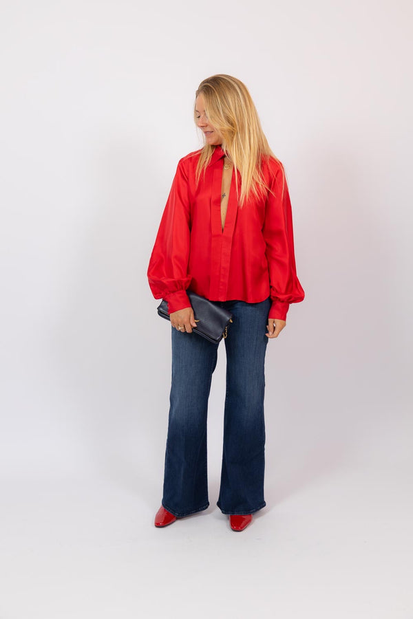 Bruny Shirt Silk Twill Red